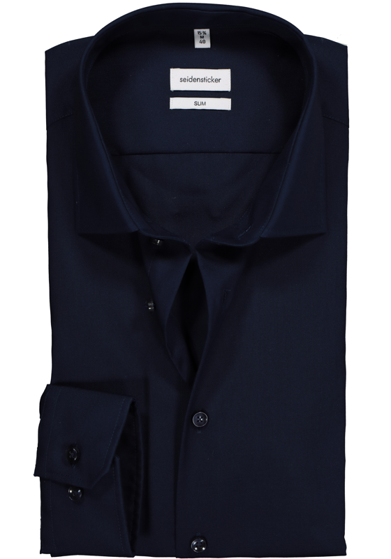 Seidensticker slim fit overhemd, donkerblauw Seidensticker slim fit overhemd, donkerblauw
