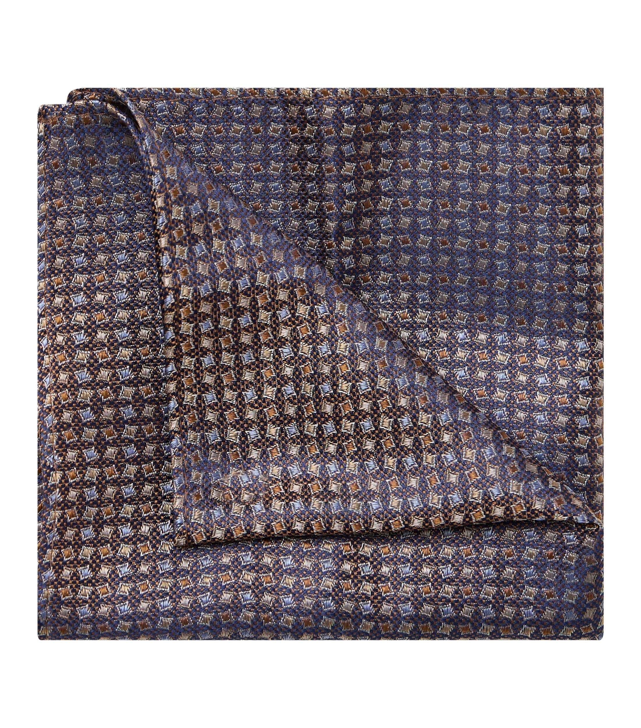 VENTI set met vlinderdas en pochet, rood met blauw en wit dessin