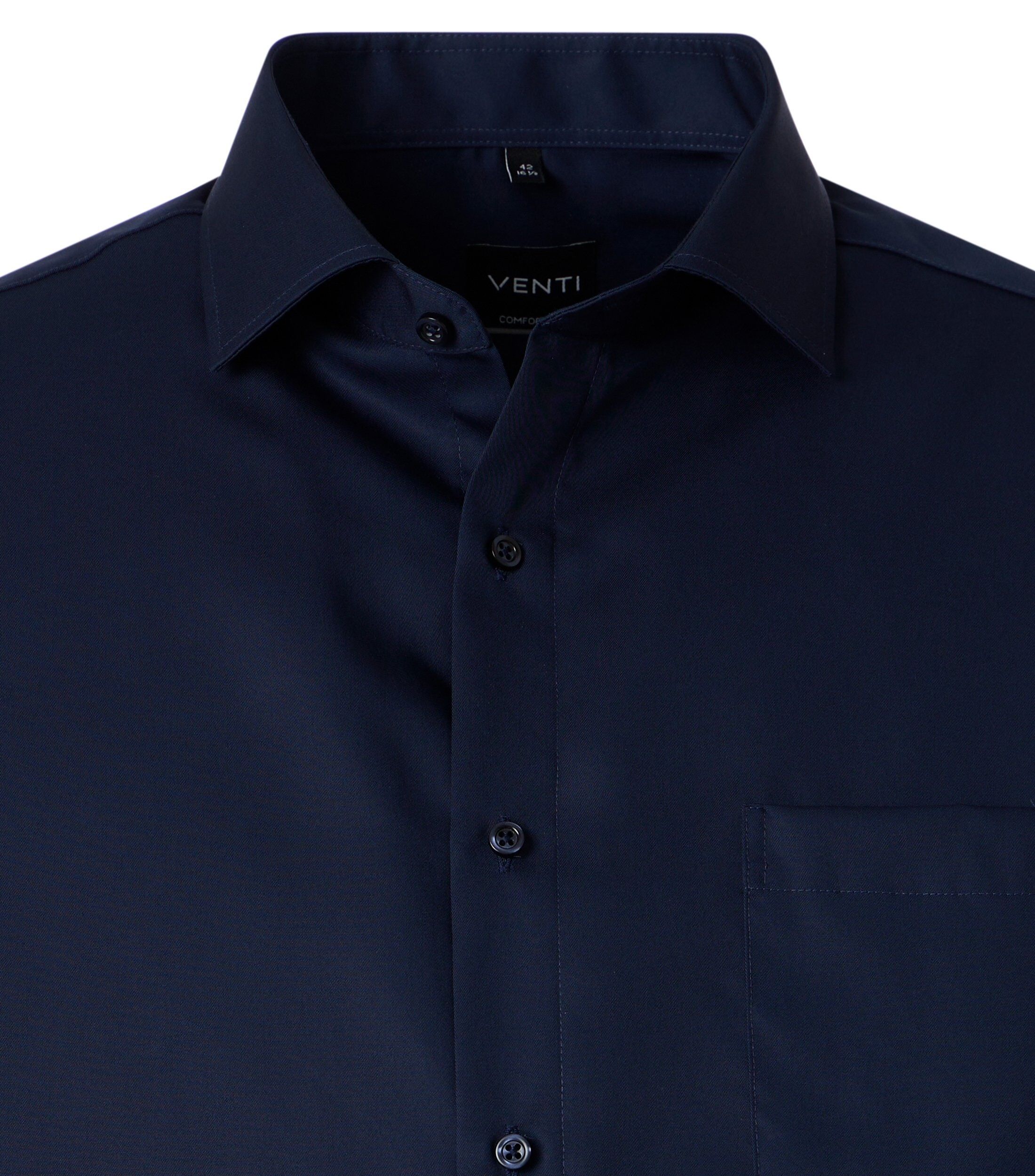 VENTI modern fit overhemd, twill, donkerblauw