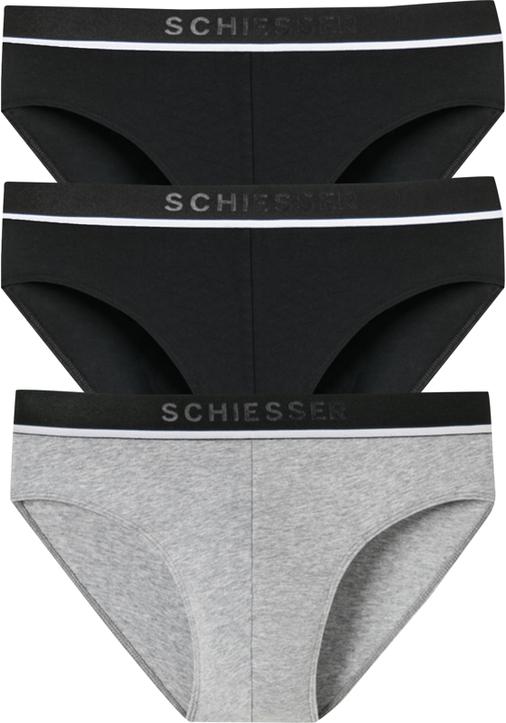 SCHIESSER 95/5 rioslips (3-pack), zwart, zwart en grijs SCHIESSER 95/5 rioslips (3-pack), zwart, zwart en grijs