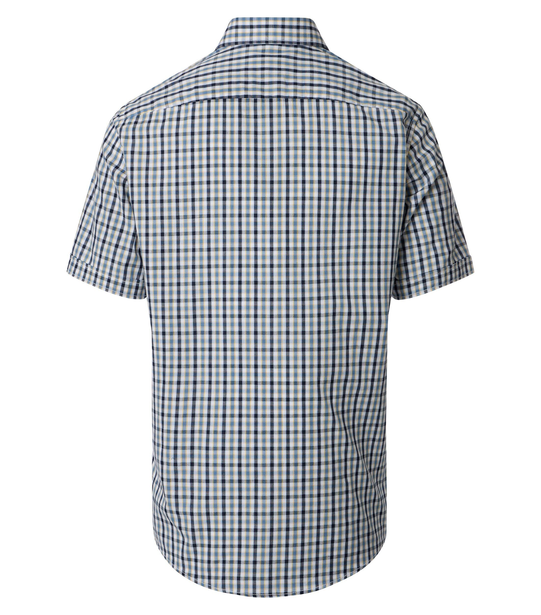 CASA MODA Sport casual fit overhemd, chambray, wit met blauw en petrol geruit