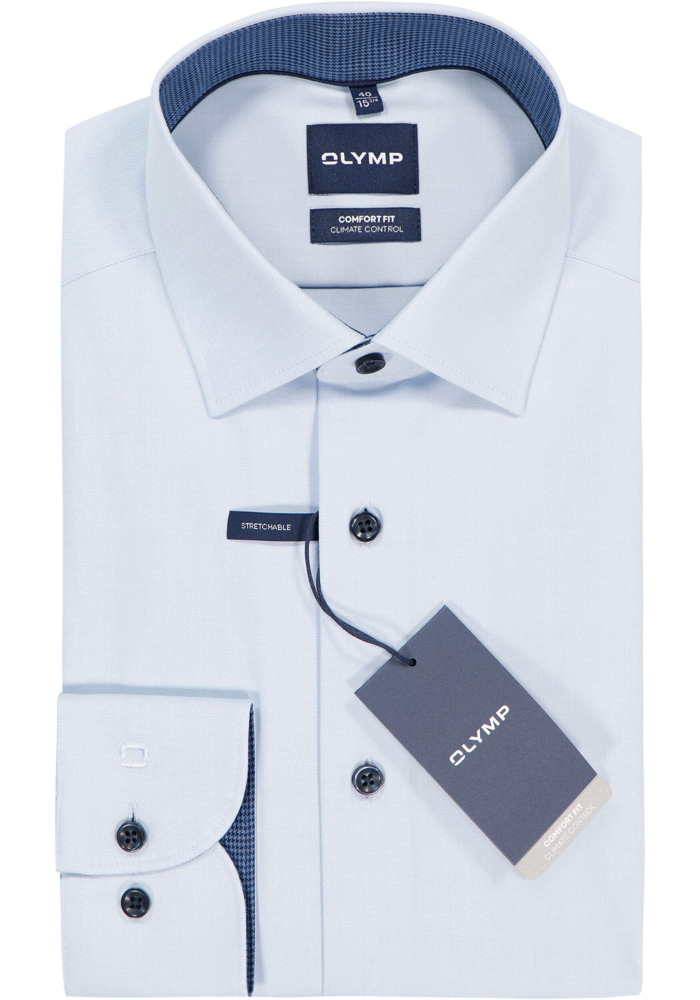 OLYMP 24/7 Luxor comfort fit overhemd, twill, lichtblauw