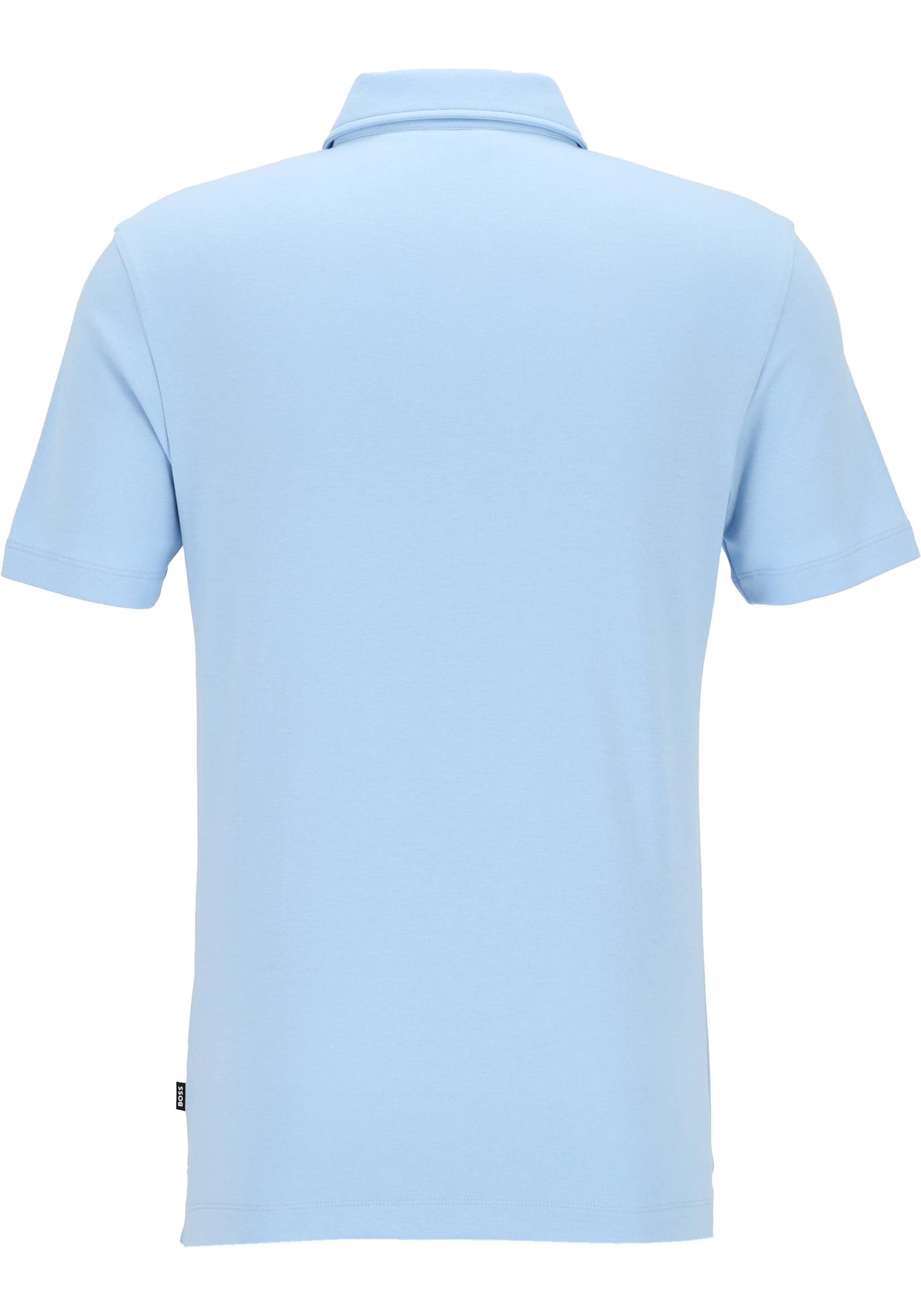 BOSS Palosh slim fit heren polo, pique, lichtblauw