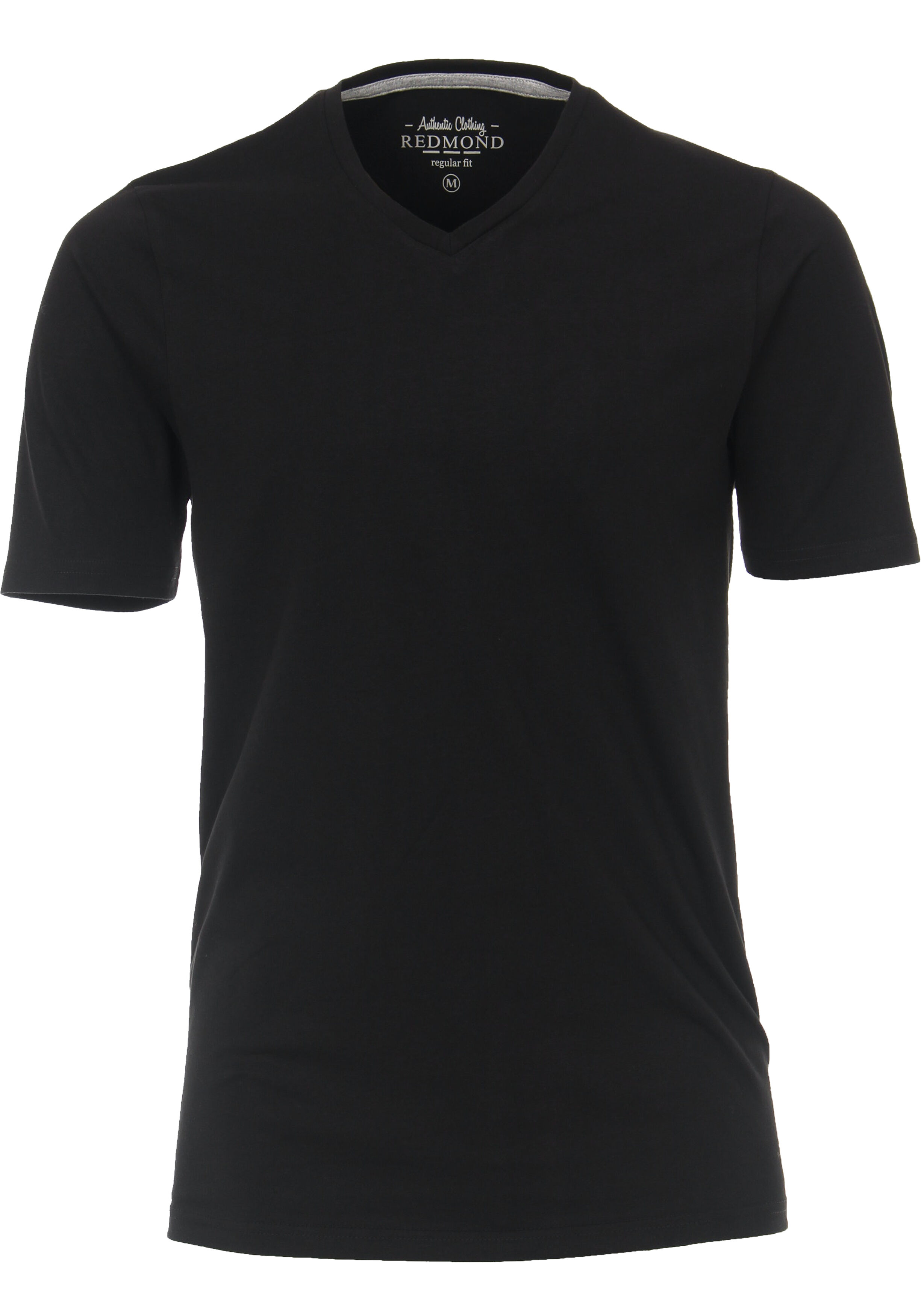 Redmond regular fit T-shirt, korte mouw V-hals, zwart
