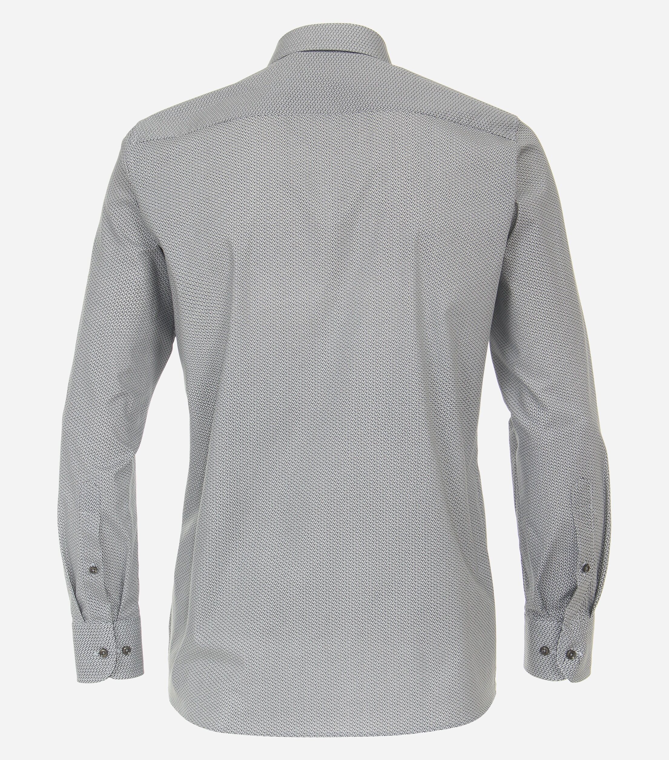 CASA MODA modern fit overhemd, popeline, zwart met wit dessin