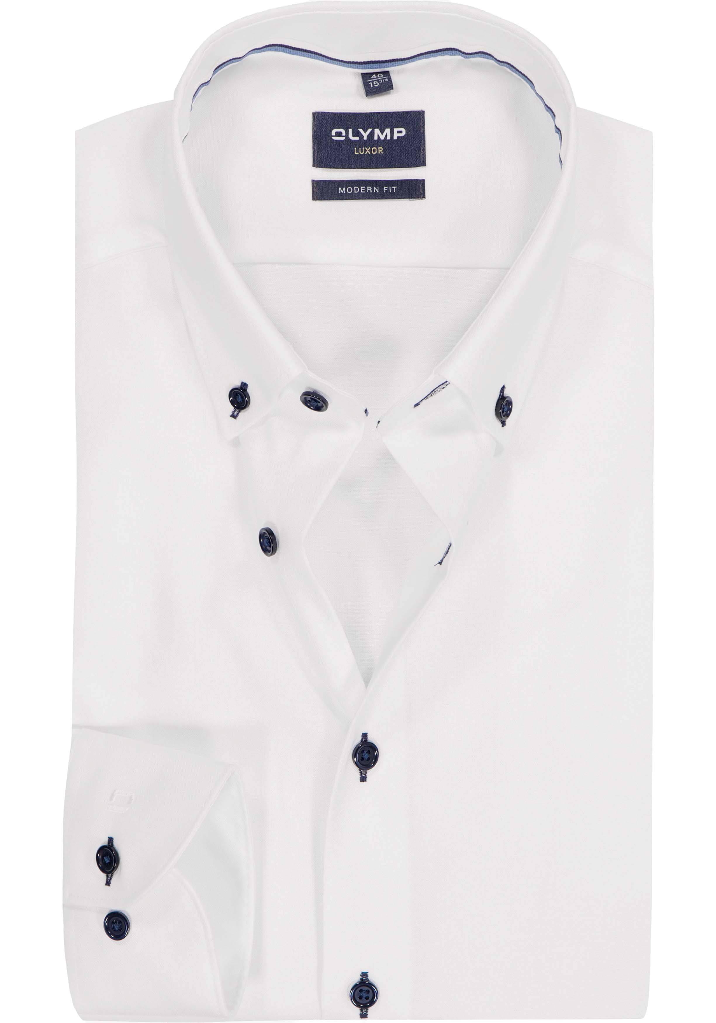 OLYMP Luxor modern fit overhemd, pinpoint, wit