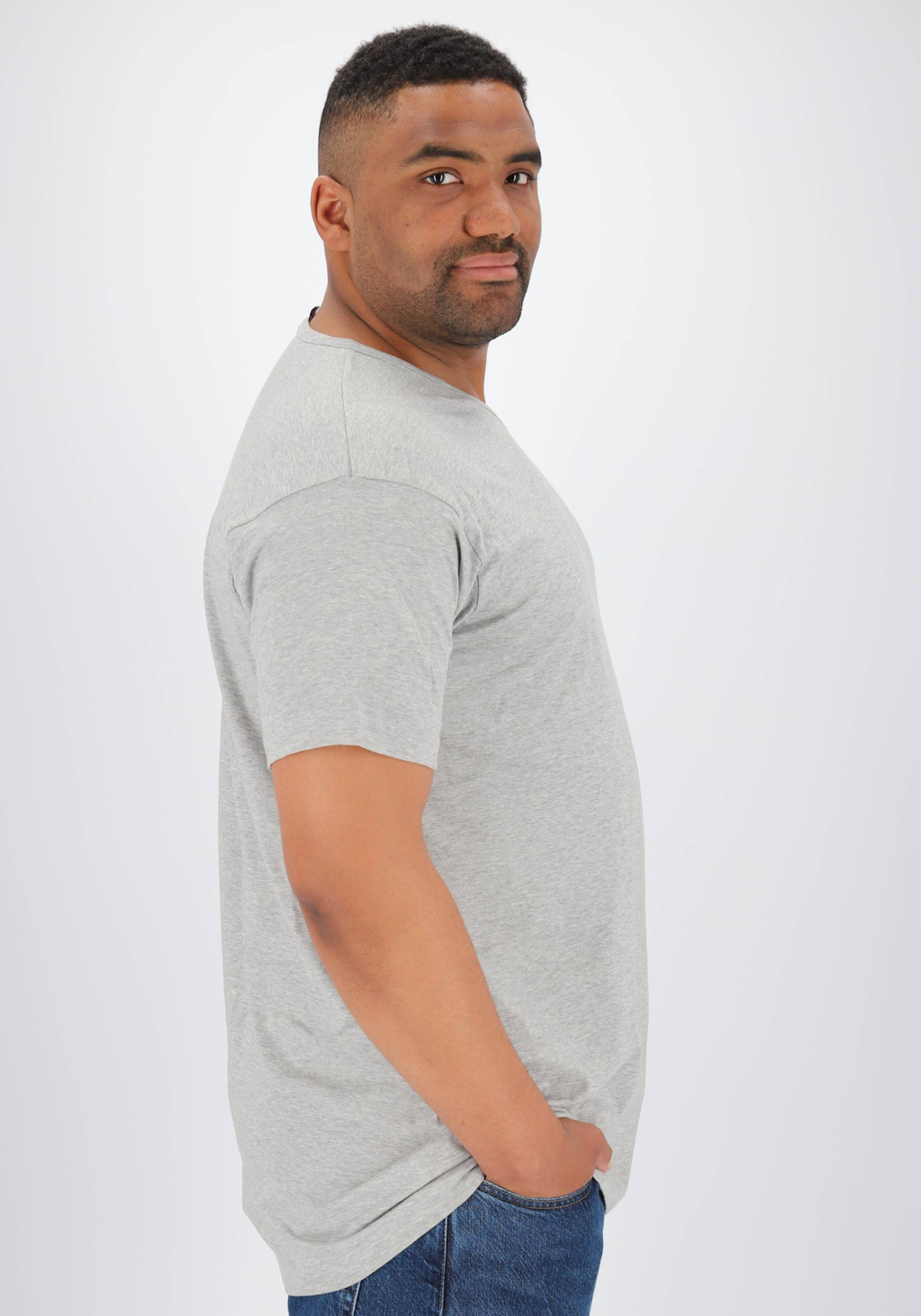 ALAN RED T-shirts Vermont (2-pack), V-hals, wit en  grijs melange ALAN RED T-shirts Vermont (2-pack), V-hals, wit en  grijs melange