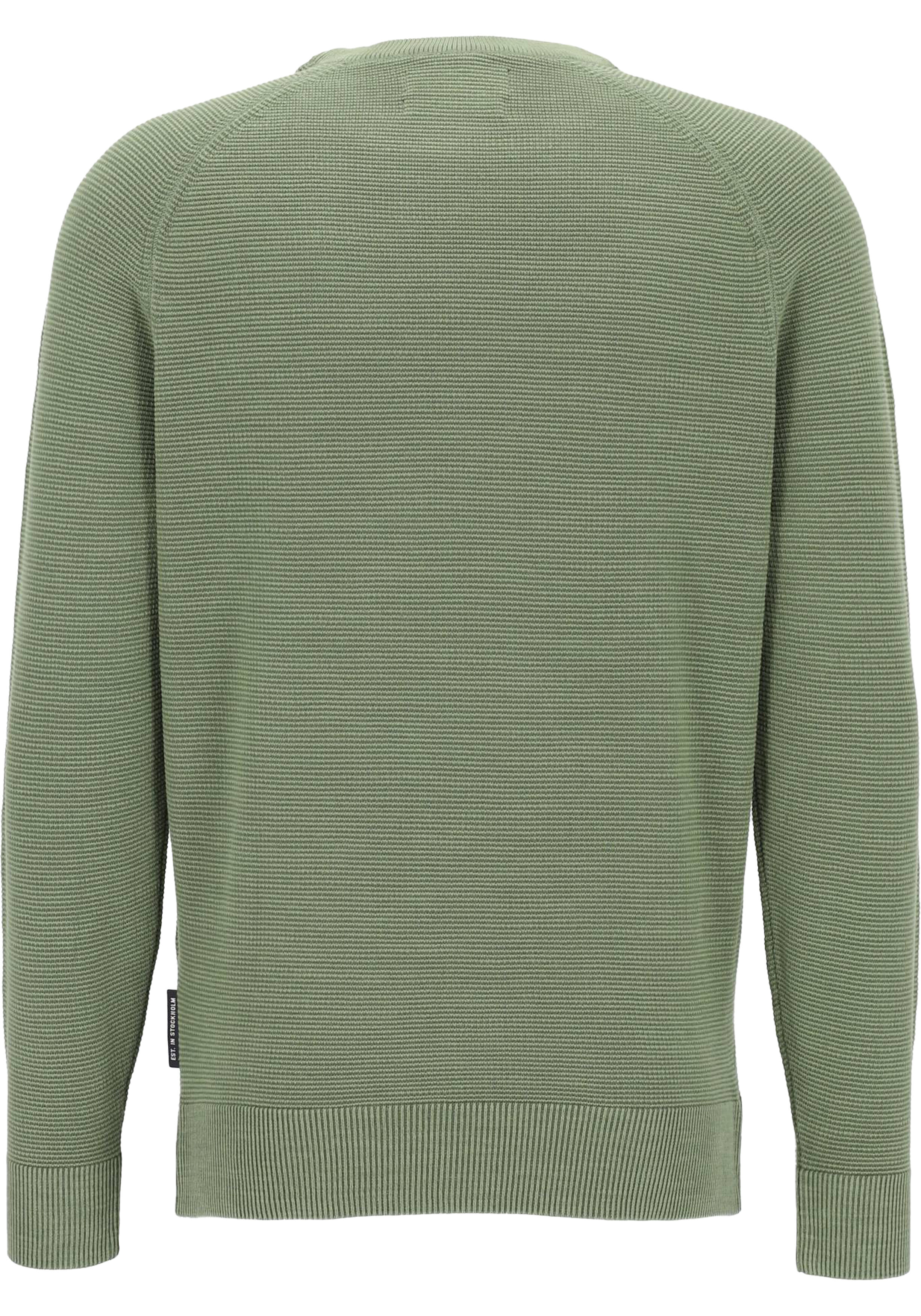 Marc O'Polo regular fit pullover, heren trui katoen met O-hals, groen (middeldik)