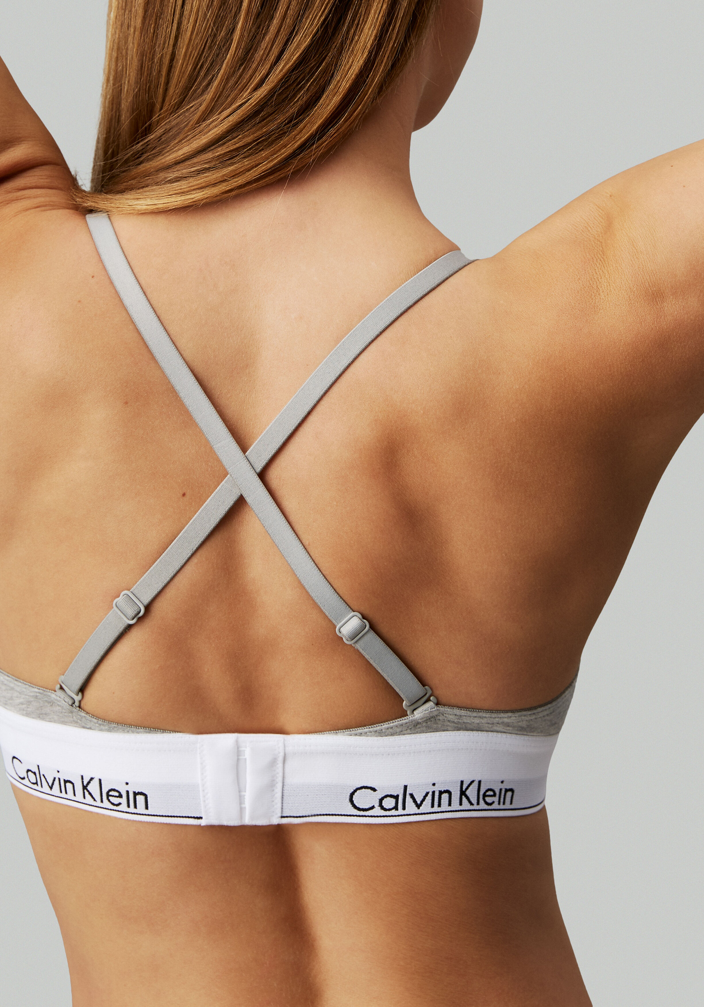 Calvin Klein dames Modern Cotton triangel bra, triangel BH, grijs