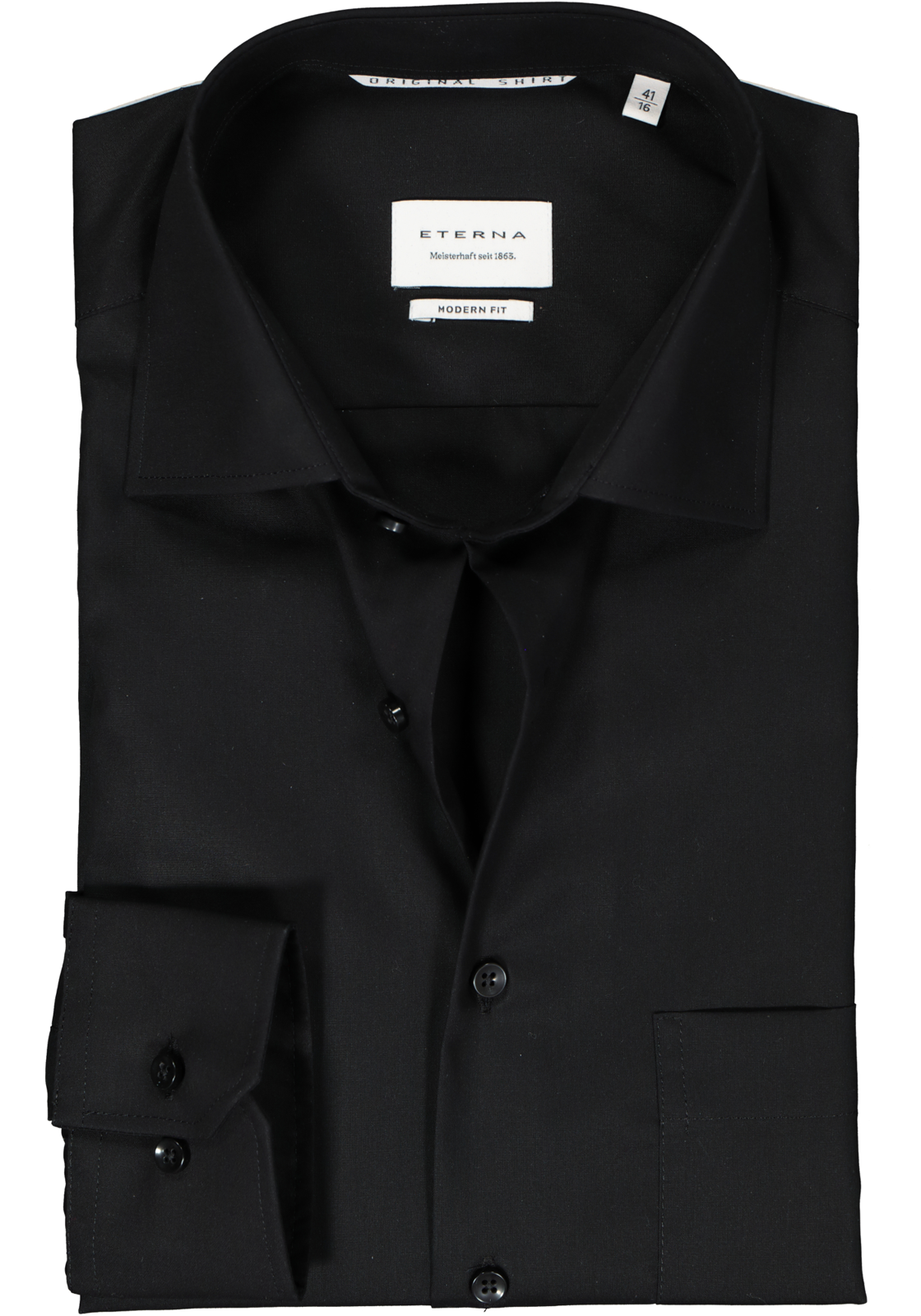 1-4067159154844_eterna-overhemd_HR ETERNA modern fit overhemd, popeline, zwart