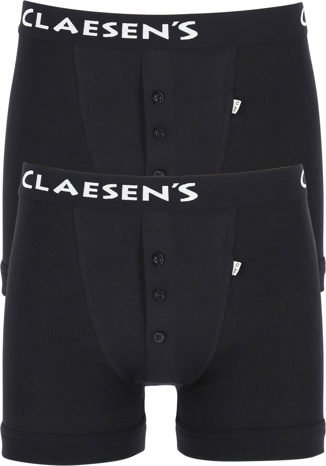 01-8717753366438-claesens-CLSNS_CL203_BX_3_black_rib_2p_4_foto_HR Claesen's Basics boxers (2-pack), retro rib heren boxers met gulp, zwart