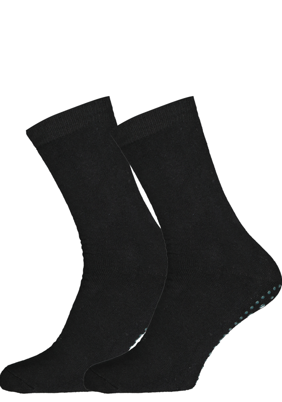 Homepads herensokken, zwart (groene noppen)   Homepads herensokken, zwart (groene noppen)