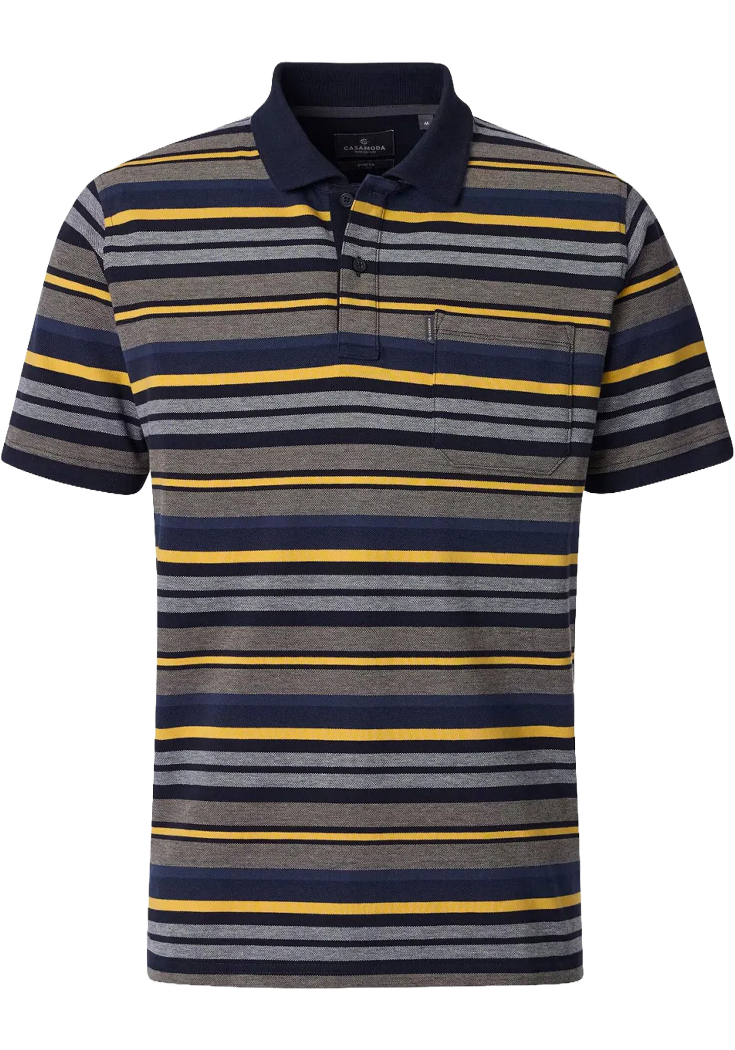 CASA MODA comfort fit heren polo, beige dessin