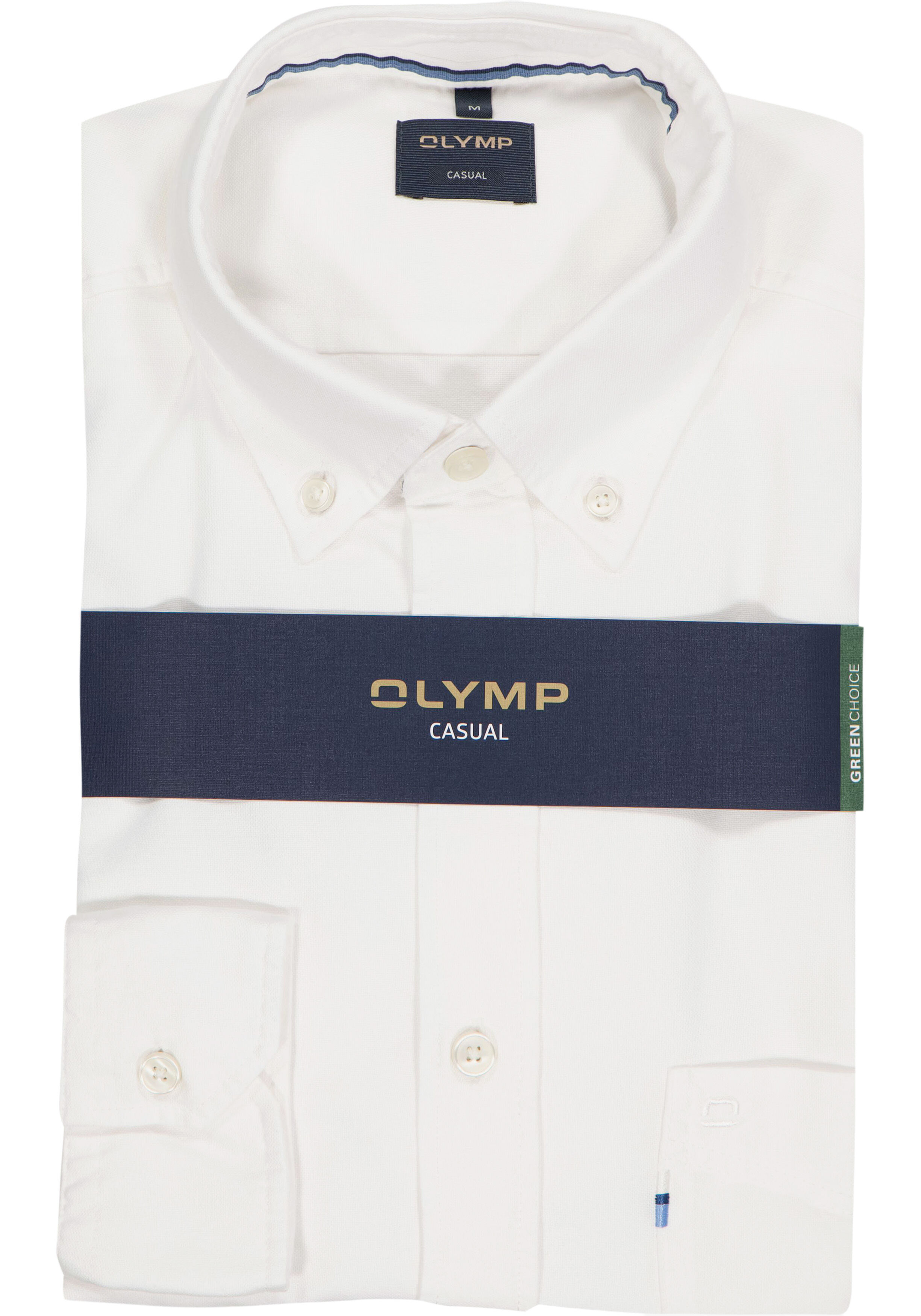 OLYMP Casual regular fit overhemd, Oxford, wit