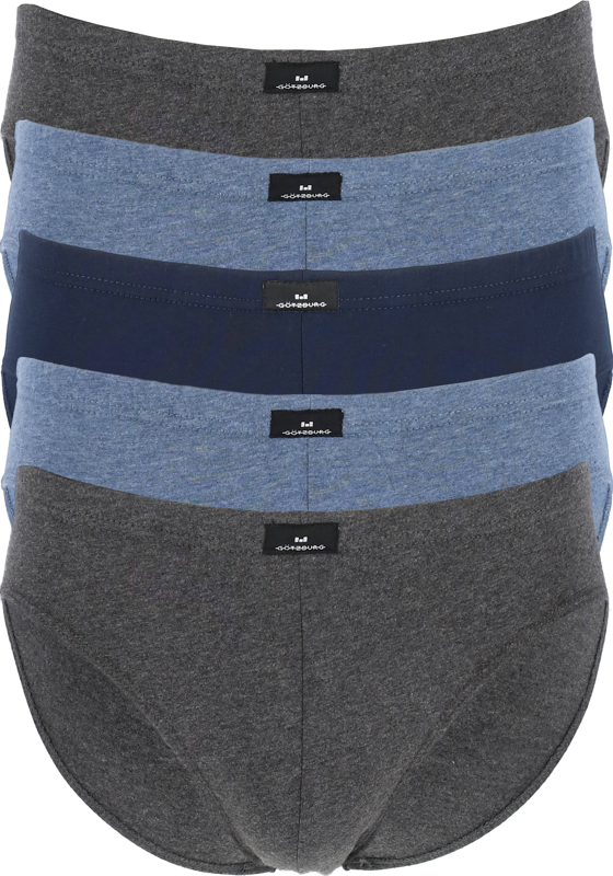 Gotzburg heren slips (5-pack), blauw en grijs Gotzburg heren slips (5-pack), blauw en grijs