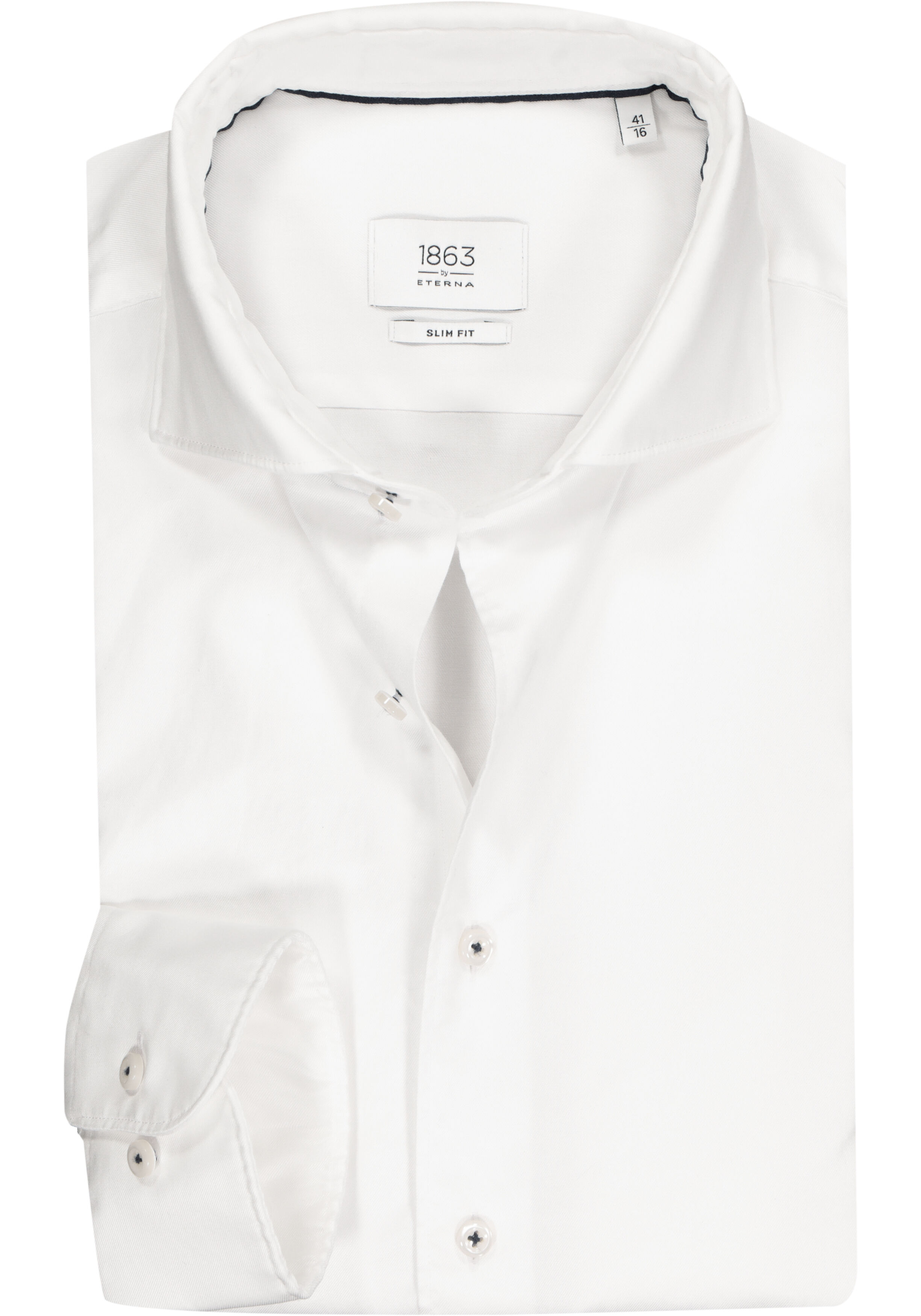 ETERNA 1863 slim fit casual Soft tailoring overhemd, twill heren overhemd, wit