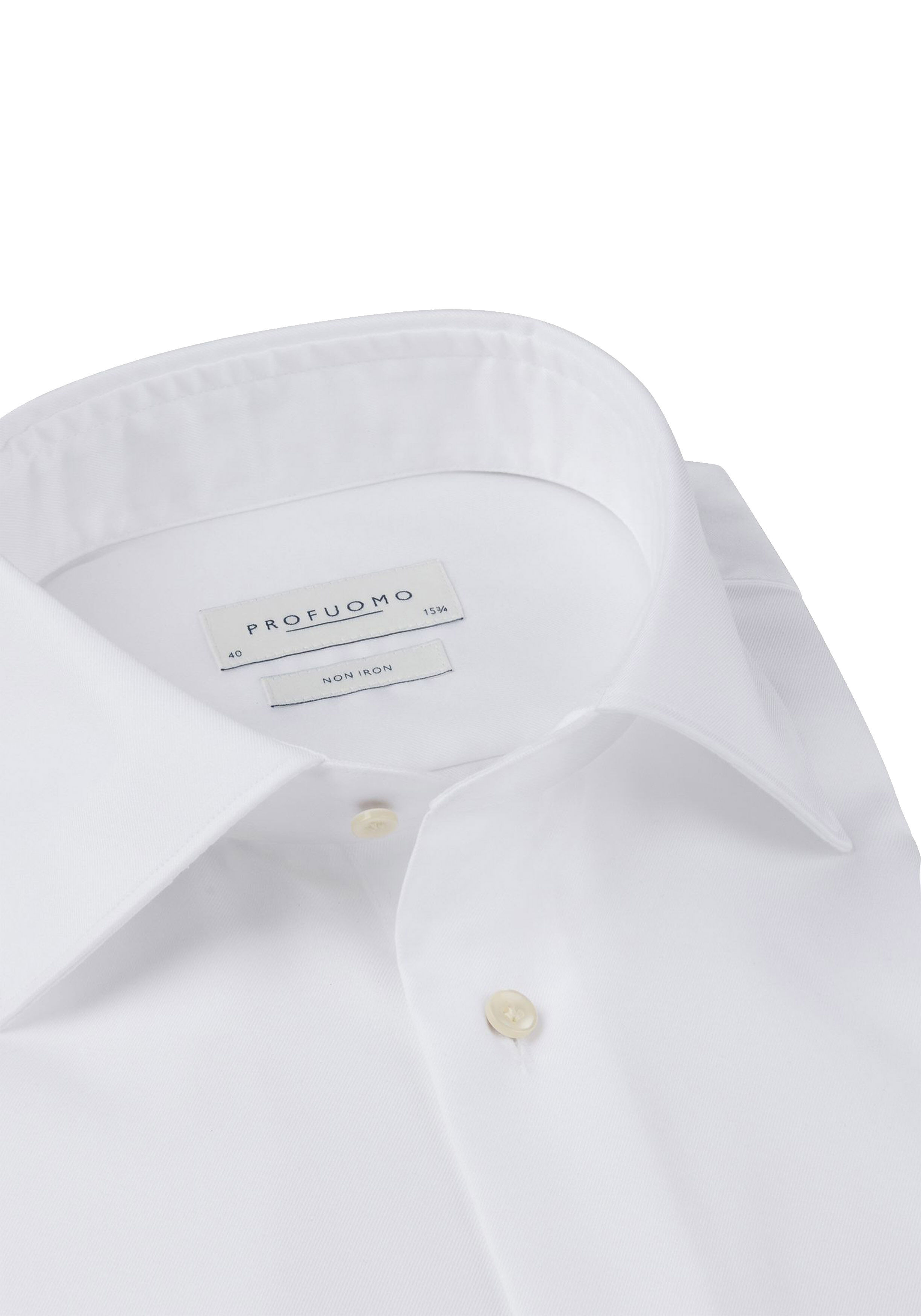 Profuomo slim fit heren overhemd, twill, wit