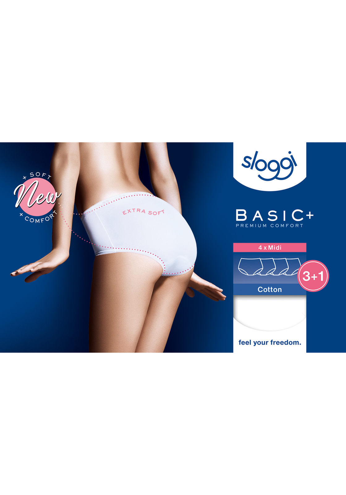 6-7613142958158-sloggi-basic-midi-dames-slip-4p_HR Sloggi Women Basic Midi, dames midi slip (4-Pack), wit