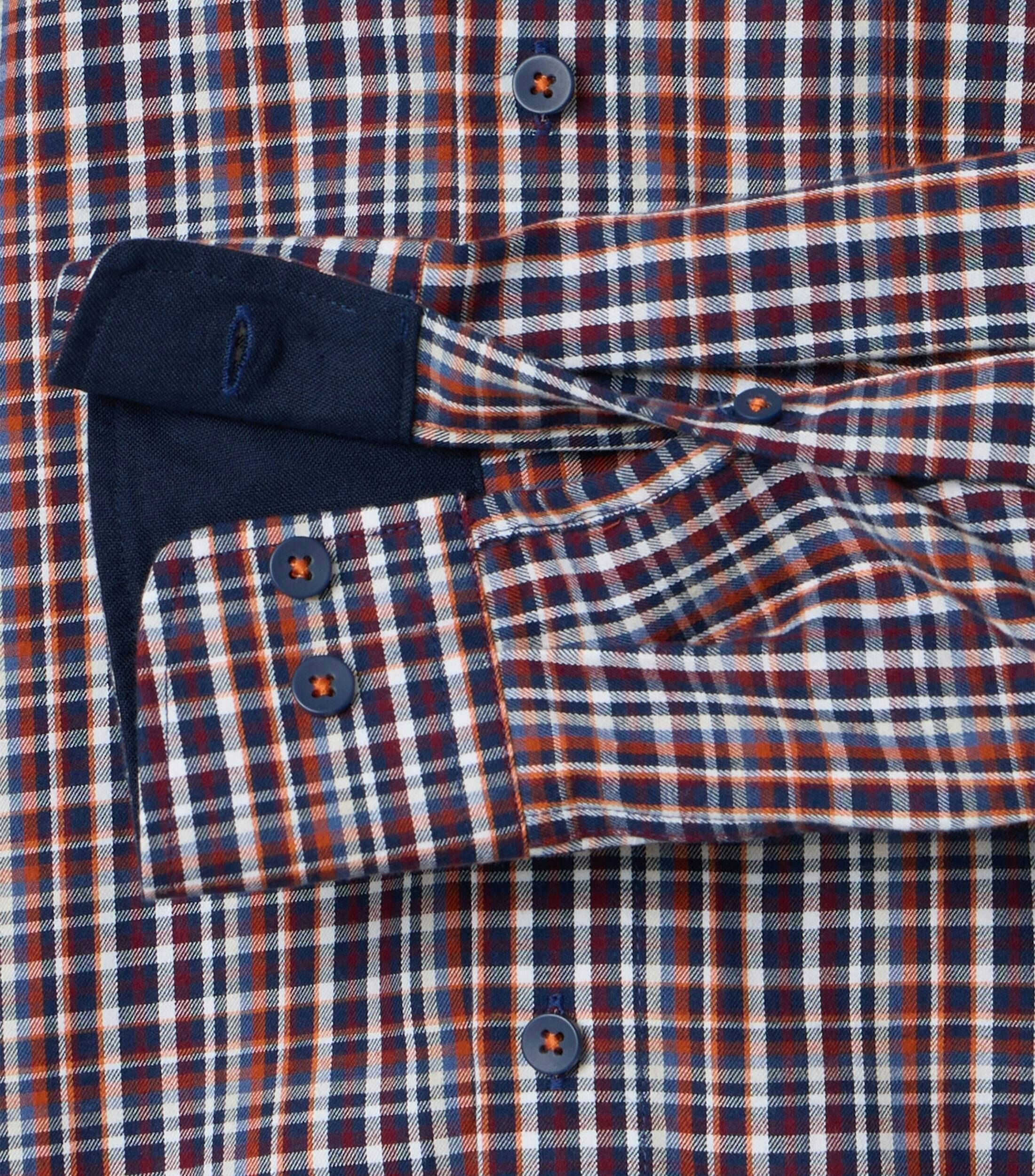 Redmond comfort fit overhemd, twill, rood geruit