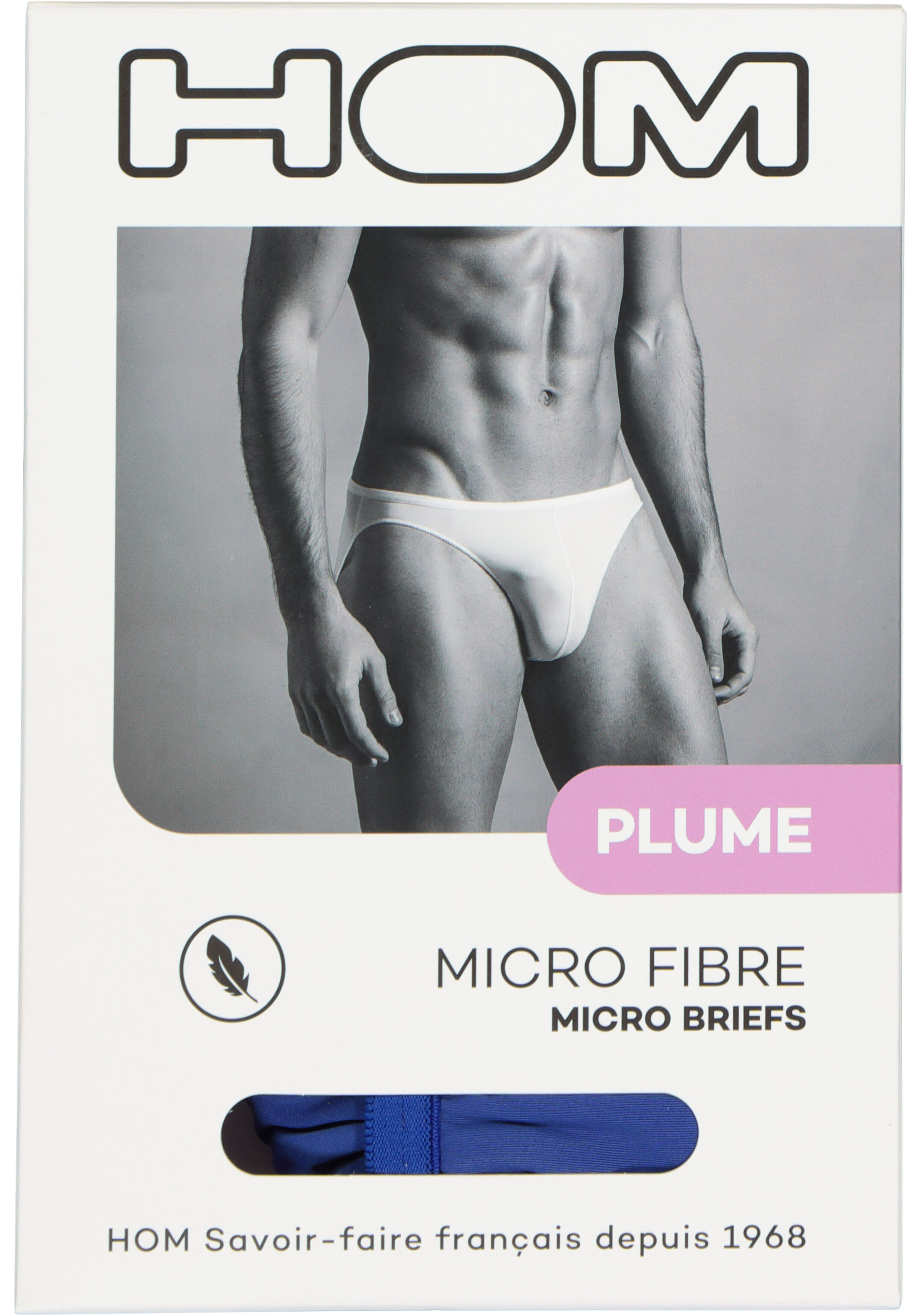 HOM Plumes micro briefs (1-pack), heren micro slip microfiber, blauw