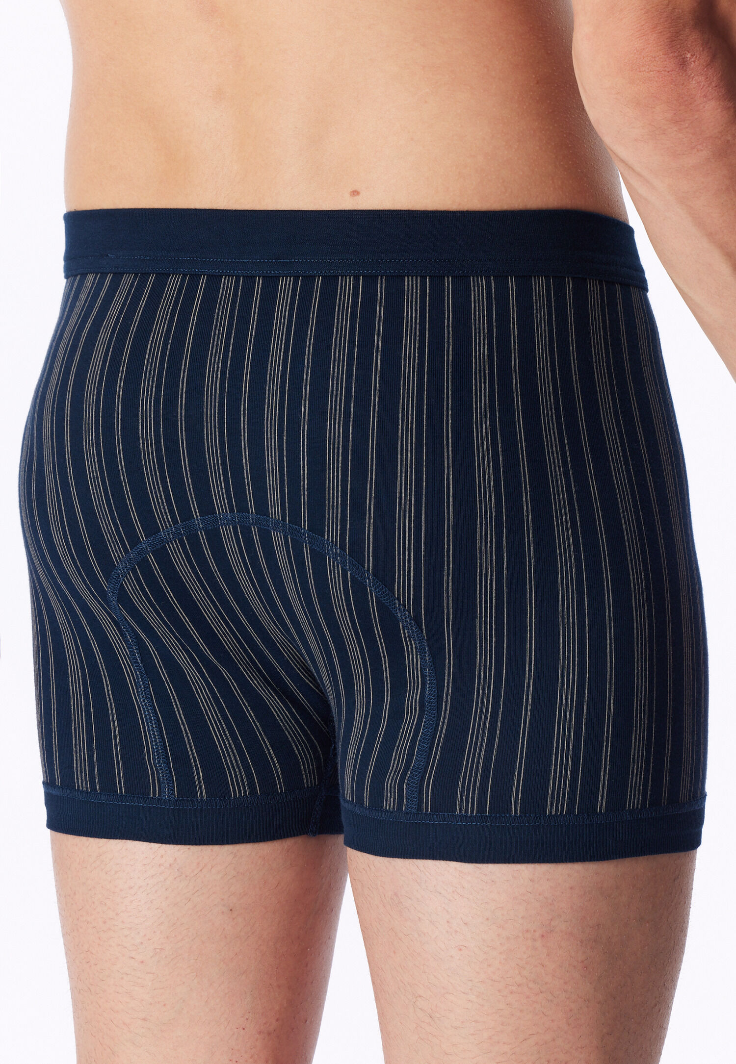 SCHIESSER Original Classics shorts (2-pack), Feinripp met gulp, blauw gestreept           