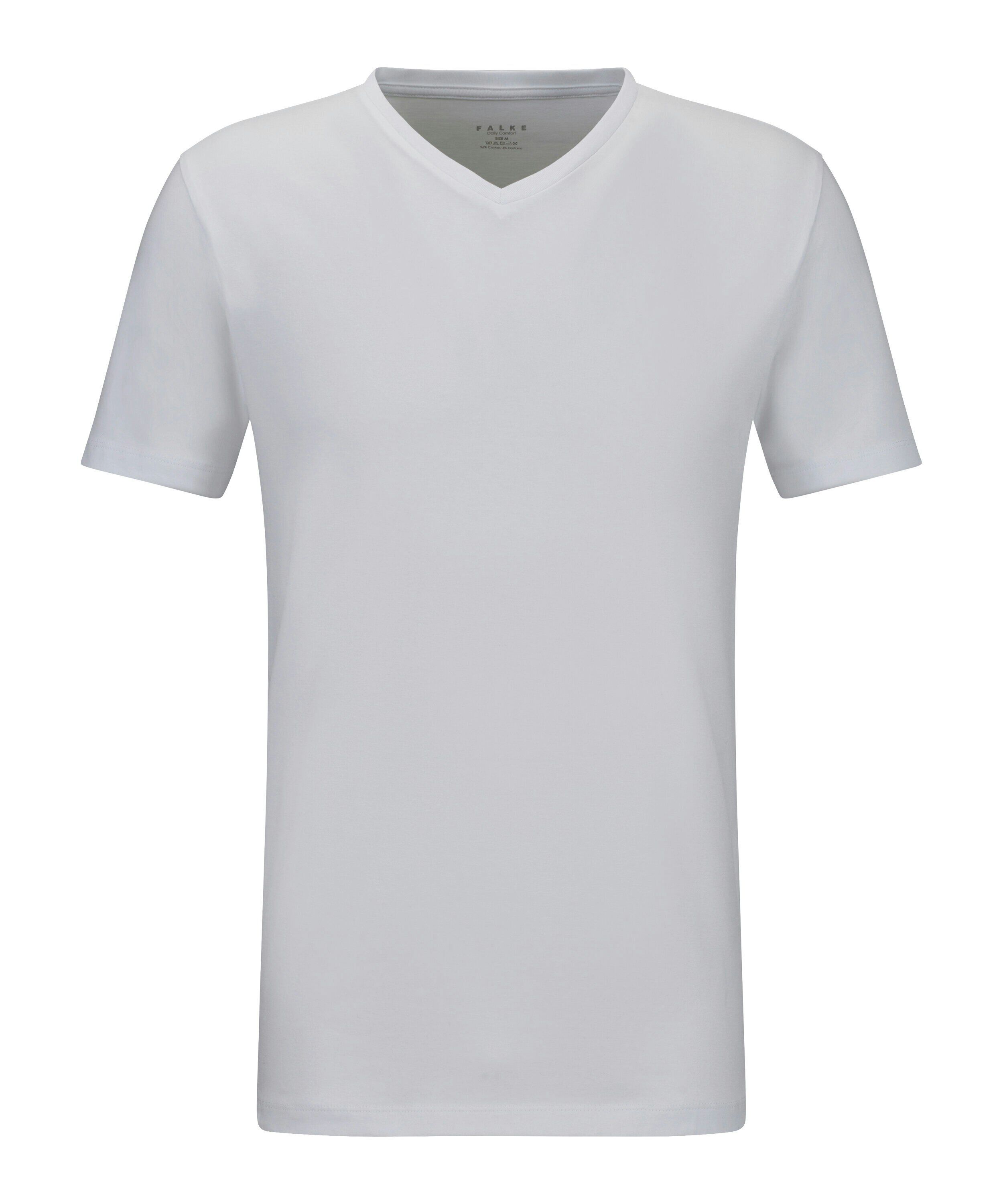 FALKE 2-pack heren T-shirt Daily Comfort, korte mouw, wit (white)