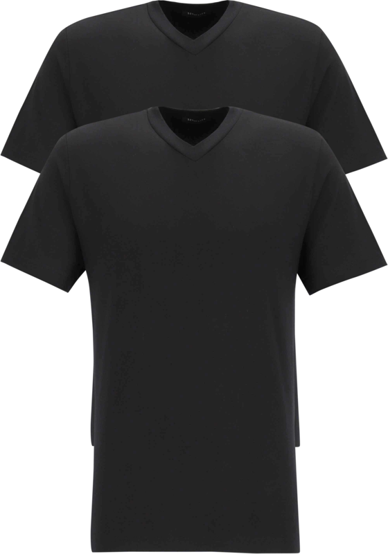 SCHIESSER American T-shirts (2-pack), V-hals, zwart SCHIESSER American T-shirts (2-pack), V-hals, zwart
