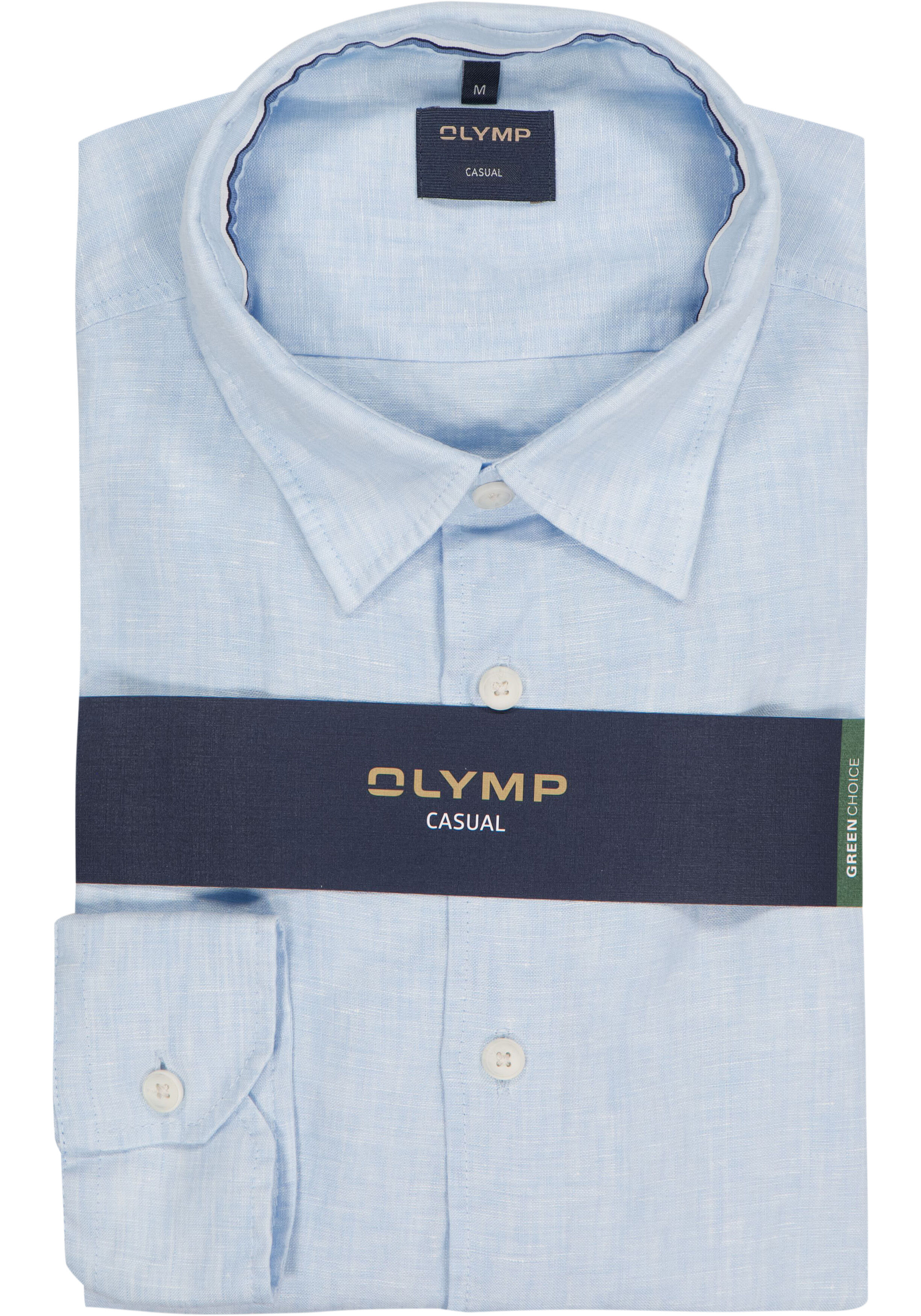 OLYMP Casual regular fit overhemd, structuur, lichtblauw