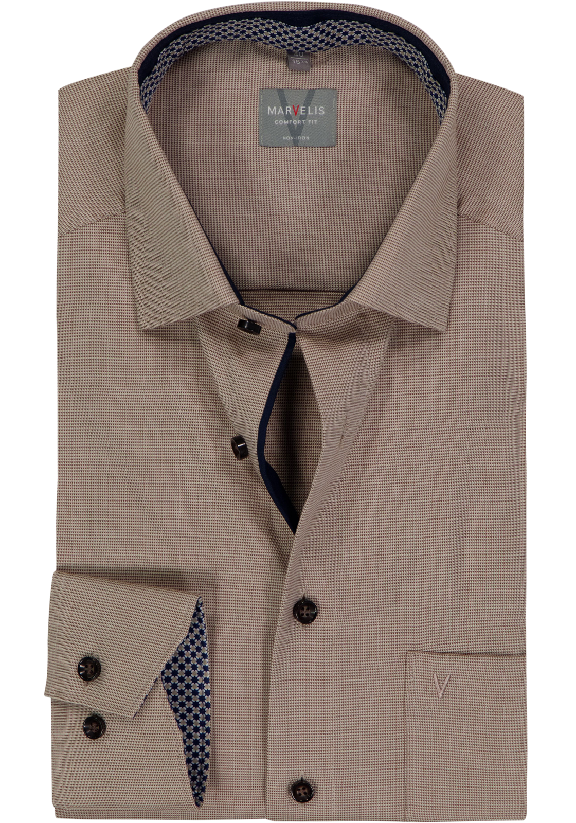 MARVELIS comfort fit overhemd, twill, beige MARVELIS comfort fit overhemd, twill, beige