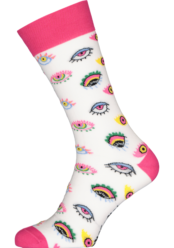 Spiri Socks Lollipop, unisex sokken, wit met roze Spiri Socks Lollipop, unisex sokken, wit met roze