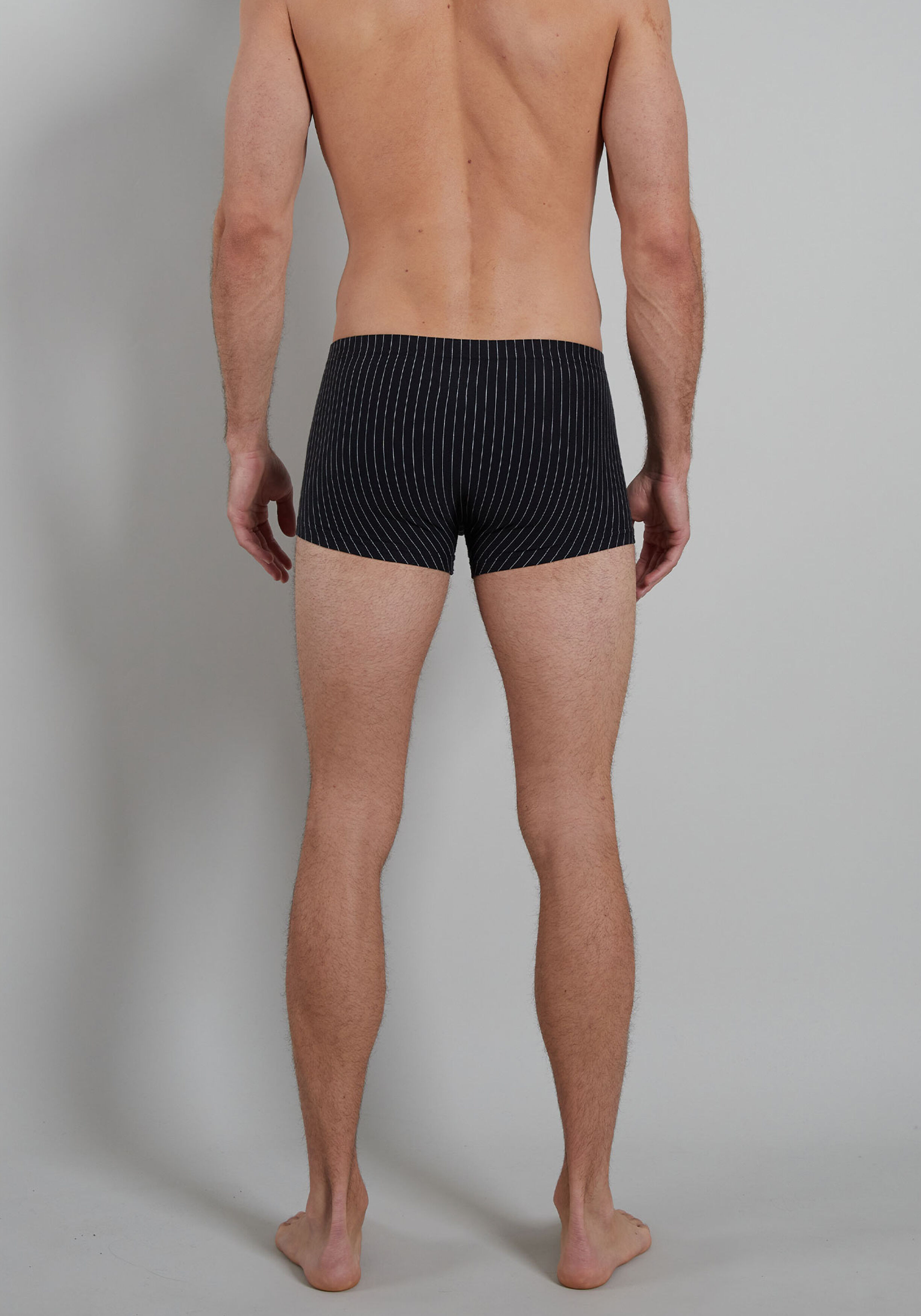 Gotzburg heren boxer normale lengte (2-pack), zwart en zwart-wit gestreept