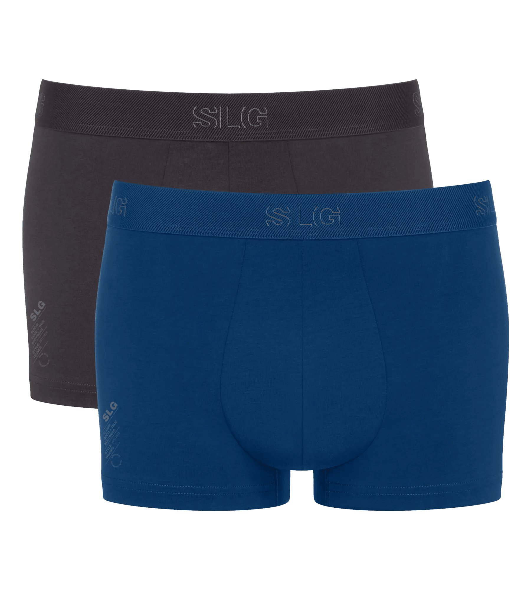 Sloggi Men SLG Base Trunk, heren boxershorts korte pijp (2-pack), donkergrijs en kobaltblauw