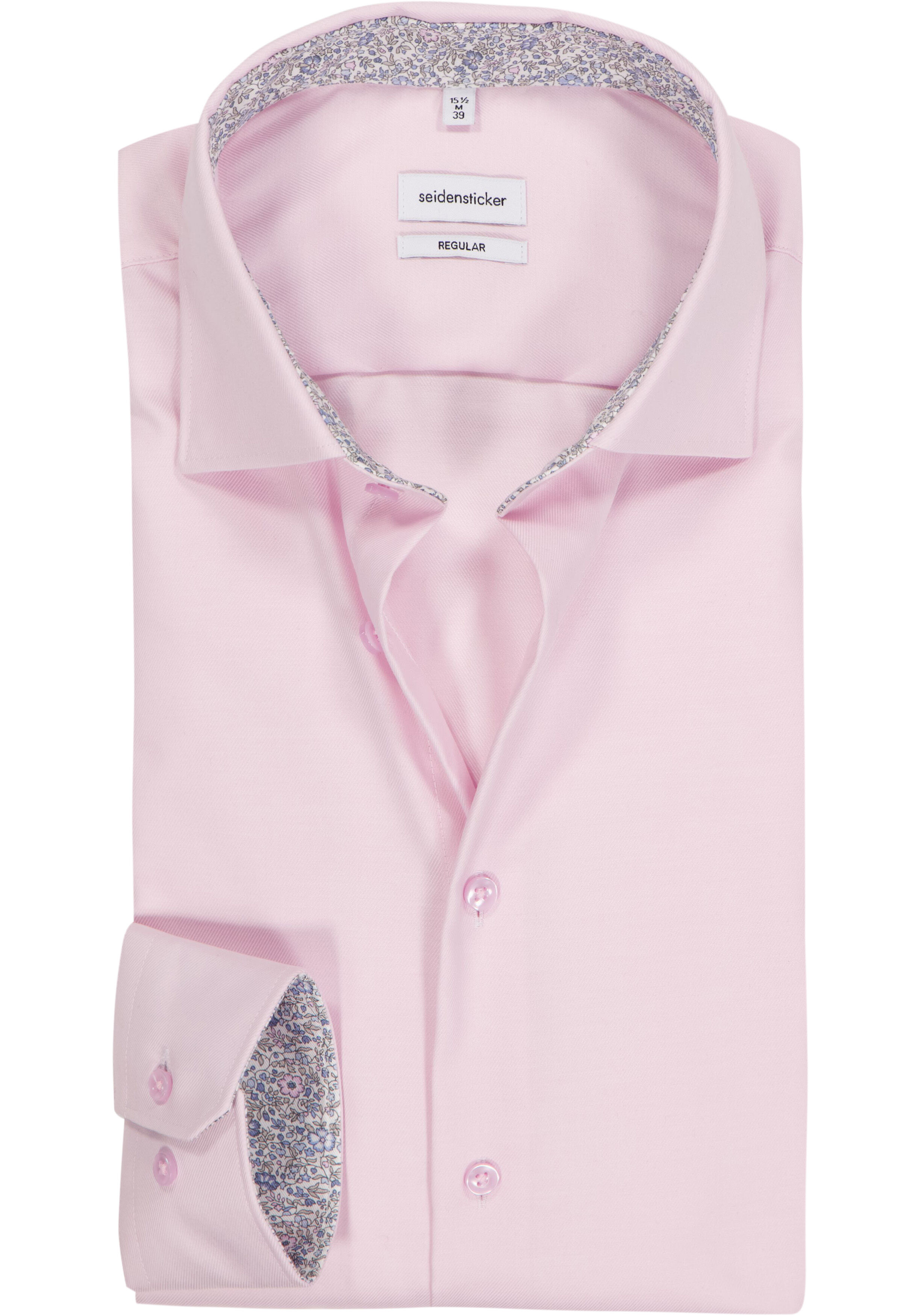 Seidensticker regular fit overhemd, popeline, roze