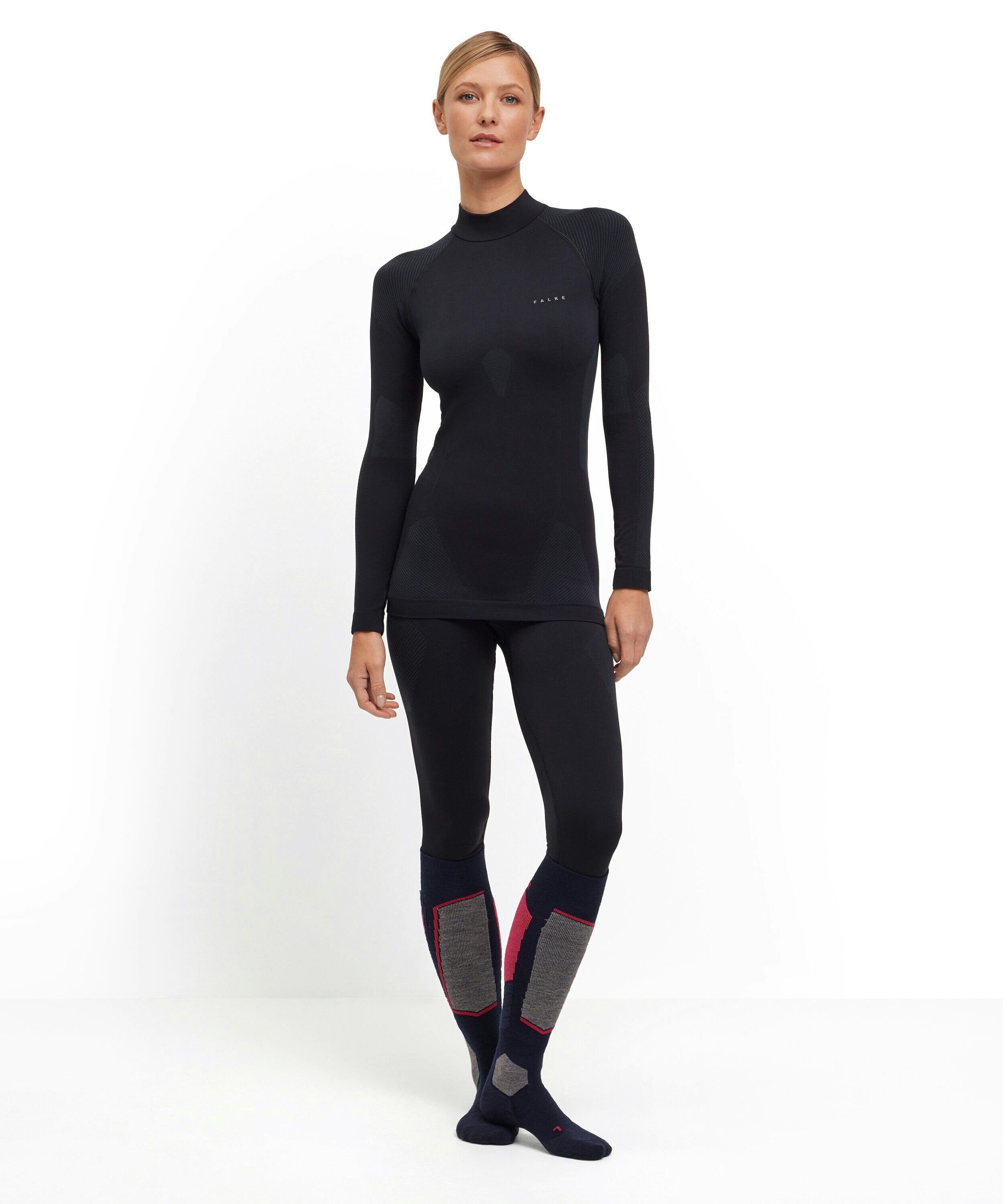 FALKE dames shirt met lange mouw Warm, thermoshirt, zwart (black)