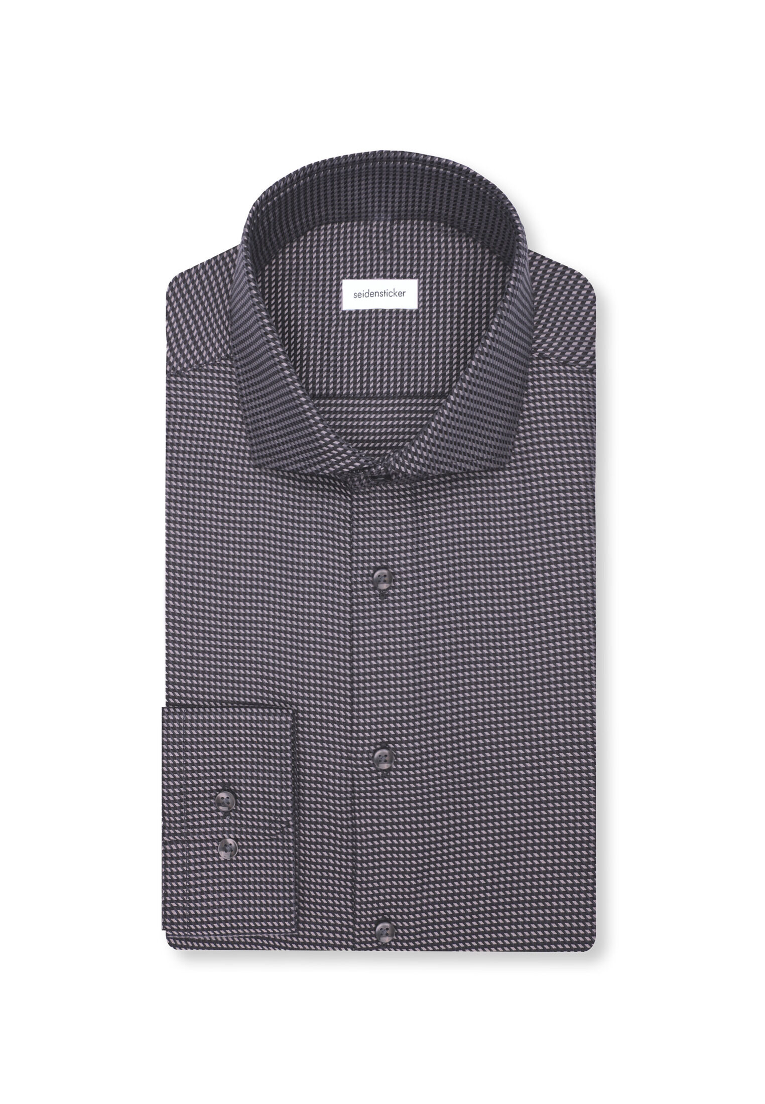 Seidensticker slim fit overhemd, popeline, grijs geruit