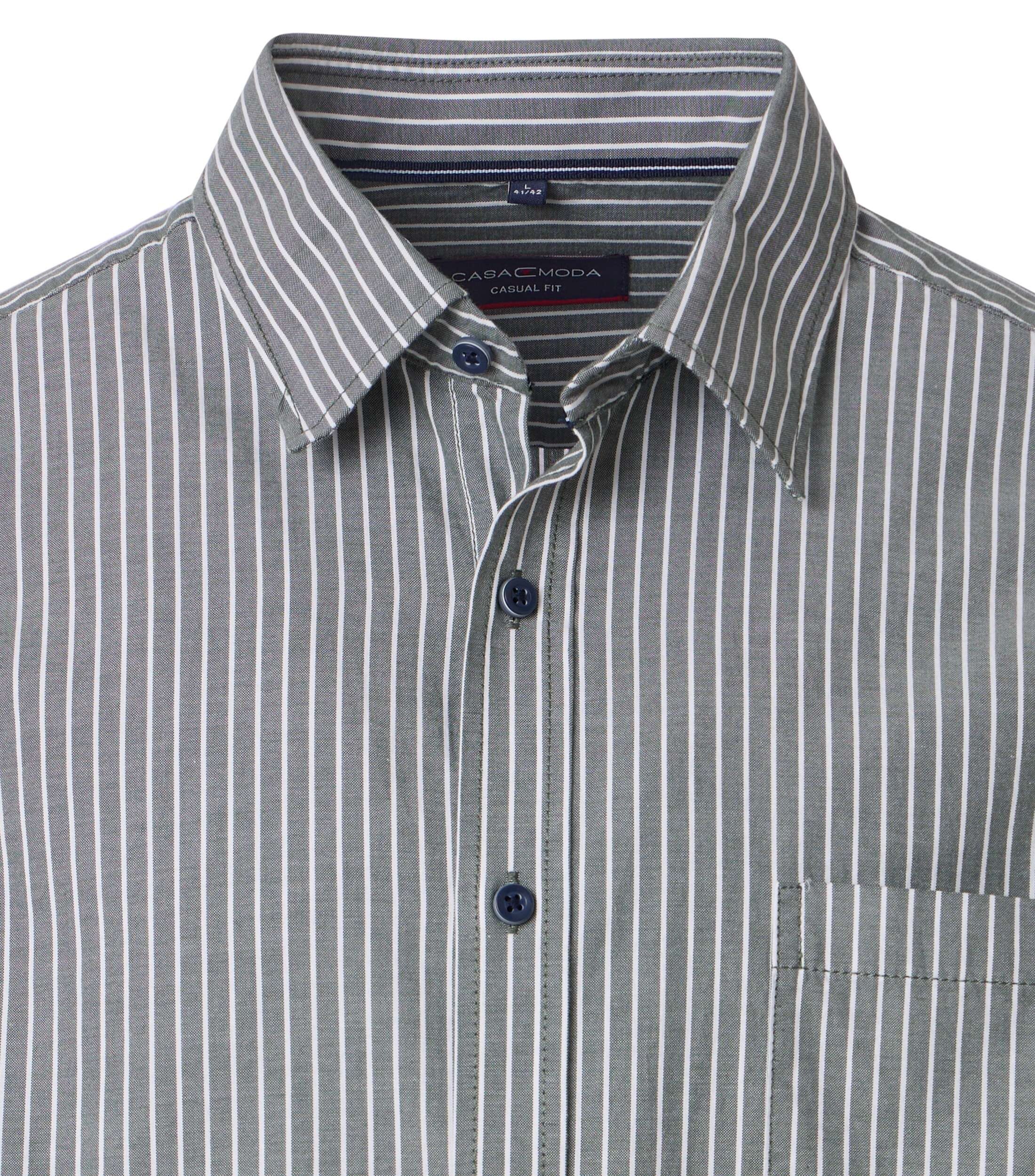 CASA MODA Sport casual fit overhemd, Oxford, lichtgroen gestreept