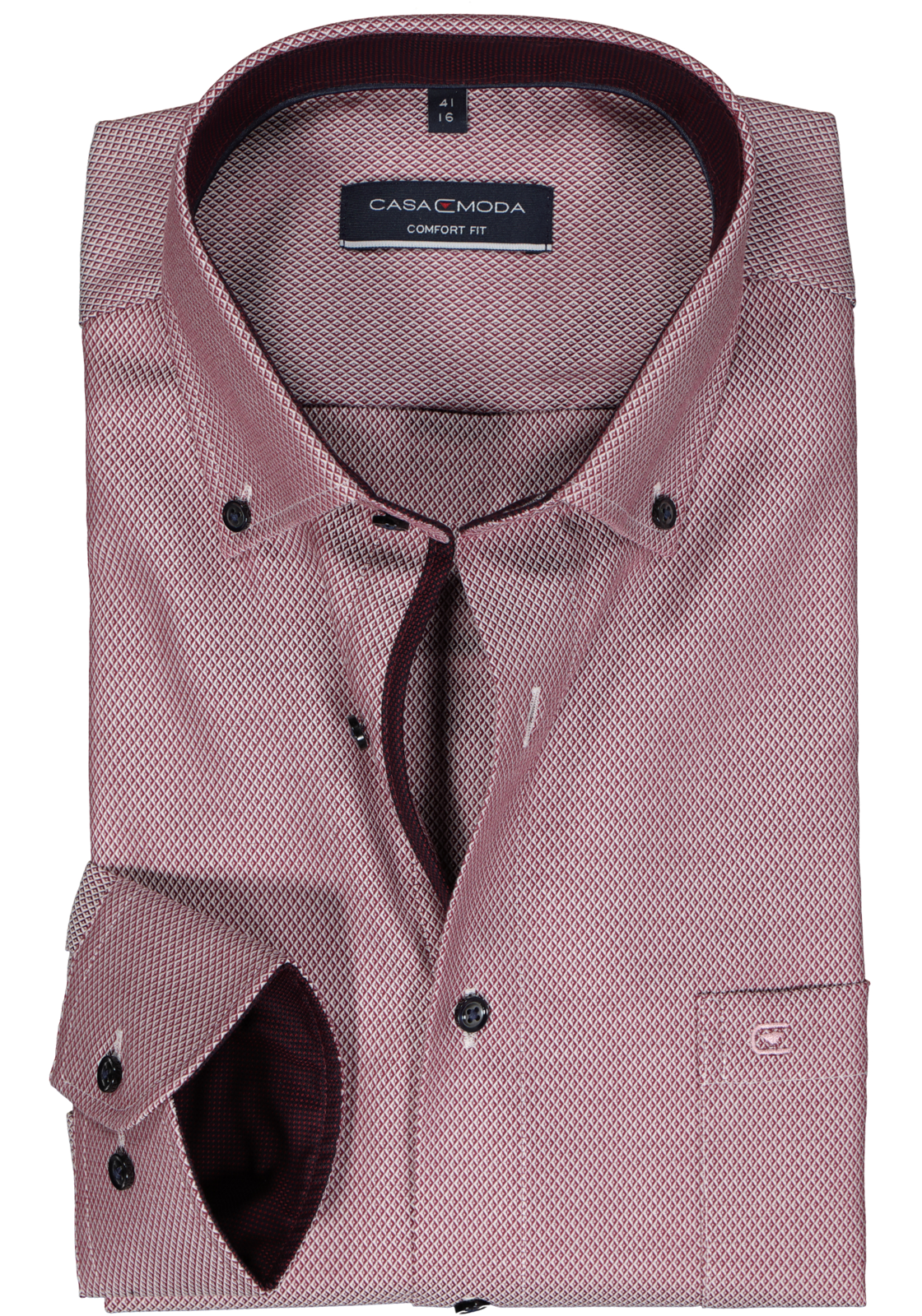 1-4064813740078_casa-moda-overhemd_HR CASA MODA comfort fit overhemd, dobby, rood