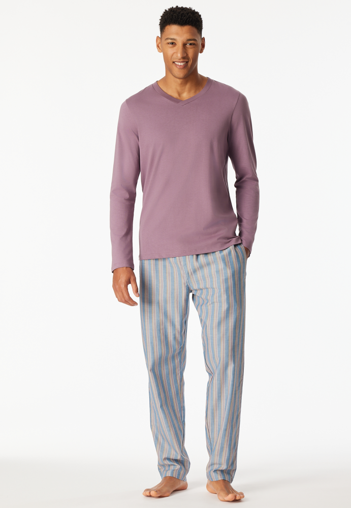 SCHIESSER Mix + Relax Shirt 1/1 arm, heren T-shirt lange mouw, lila