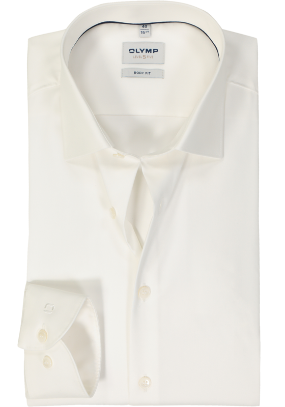 OLYMP Level 5 body fit overhemd, satijnbinding, lichtbeige OLYMP Level 5 body fit overhemd, satijnbinding, lichtbeige