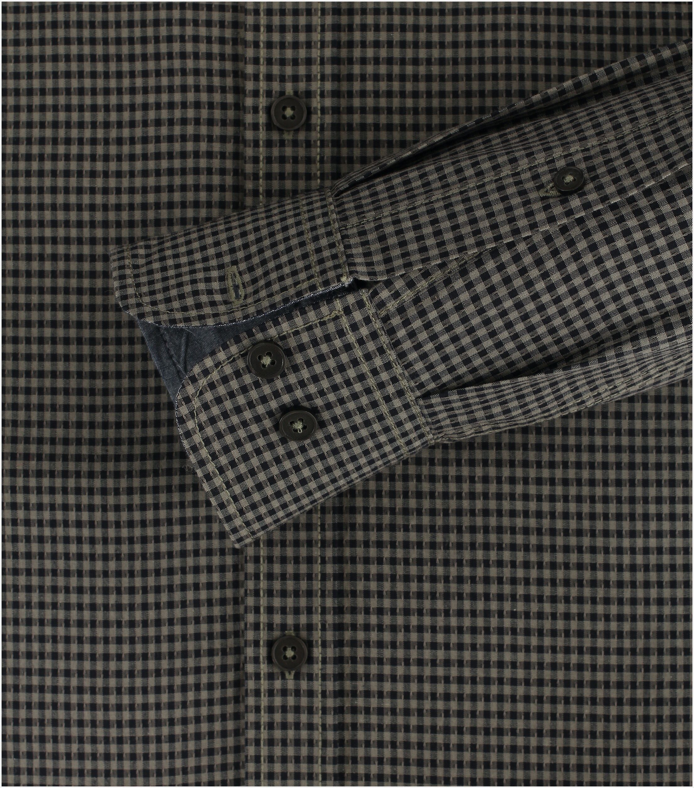 CASA MODA Sport casual fit overhemd, dobby, groen geruit