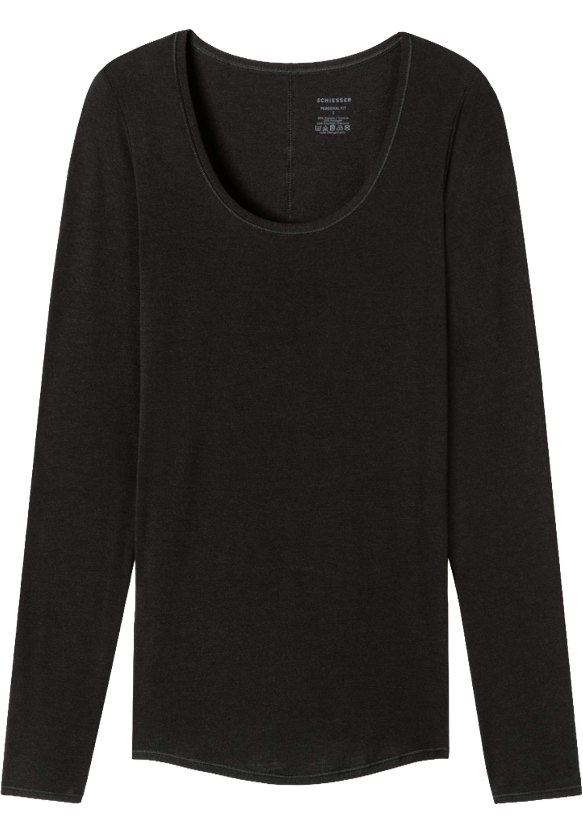 SCHIESSER Personal Fit T-shirt (1-pack), dames shirt lange mouwen zwart