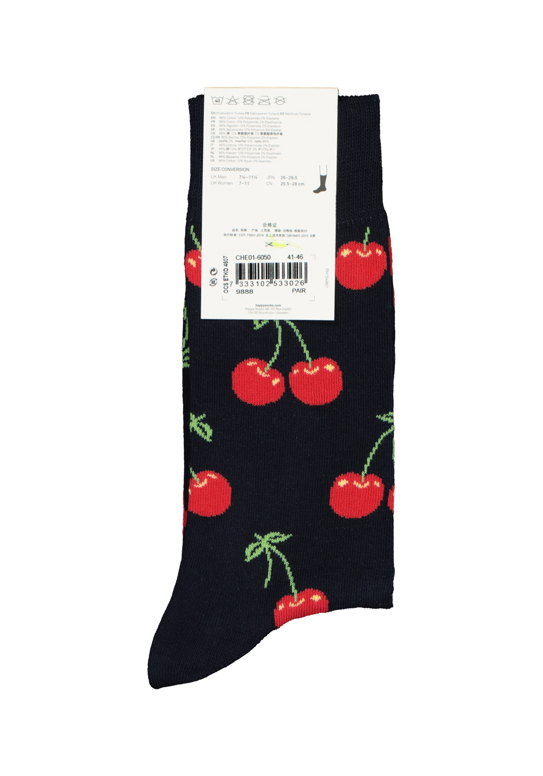 4-7333102533026_happy_socks_HR Happy Socks Cherry Sock, unisex sokken