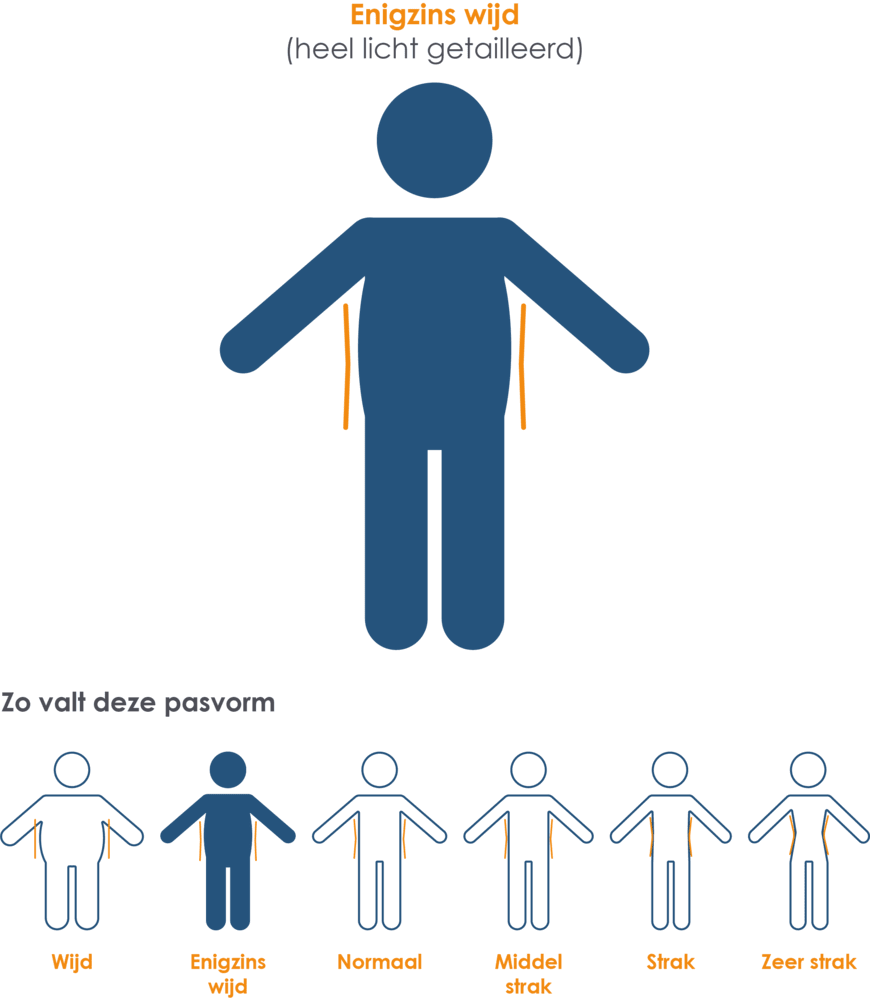 De pasvorm van dit artikel is enigzins wijd (heel licht getailleerd)