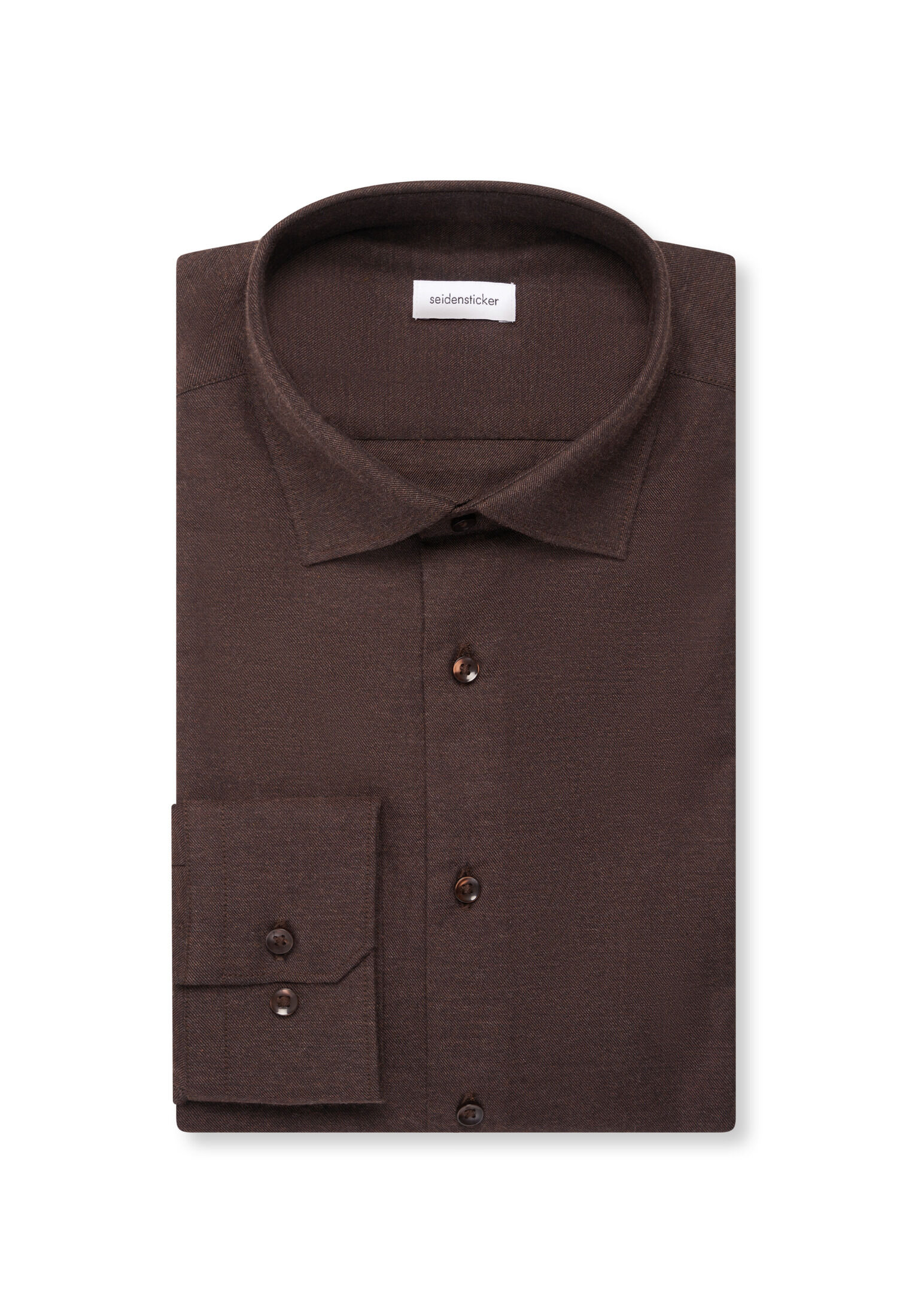 Seidensticker slim fit overhemd, popeline, bruin