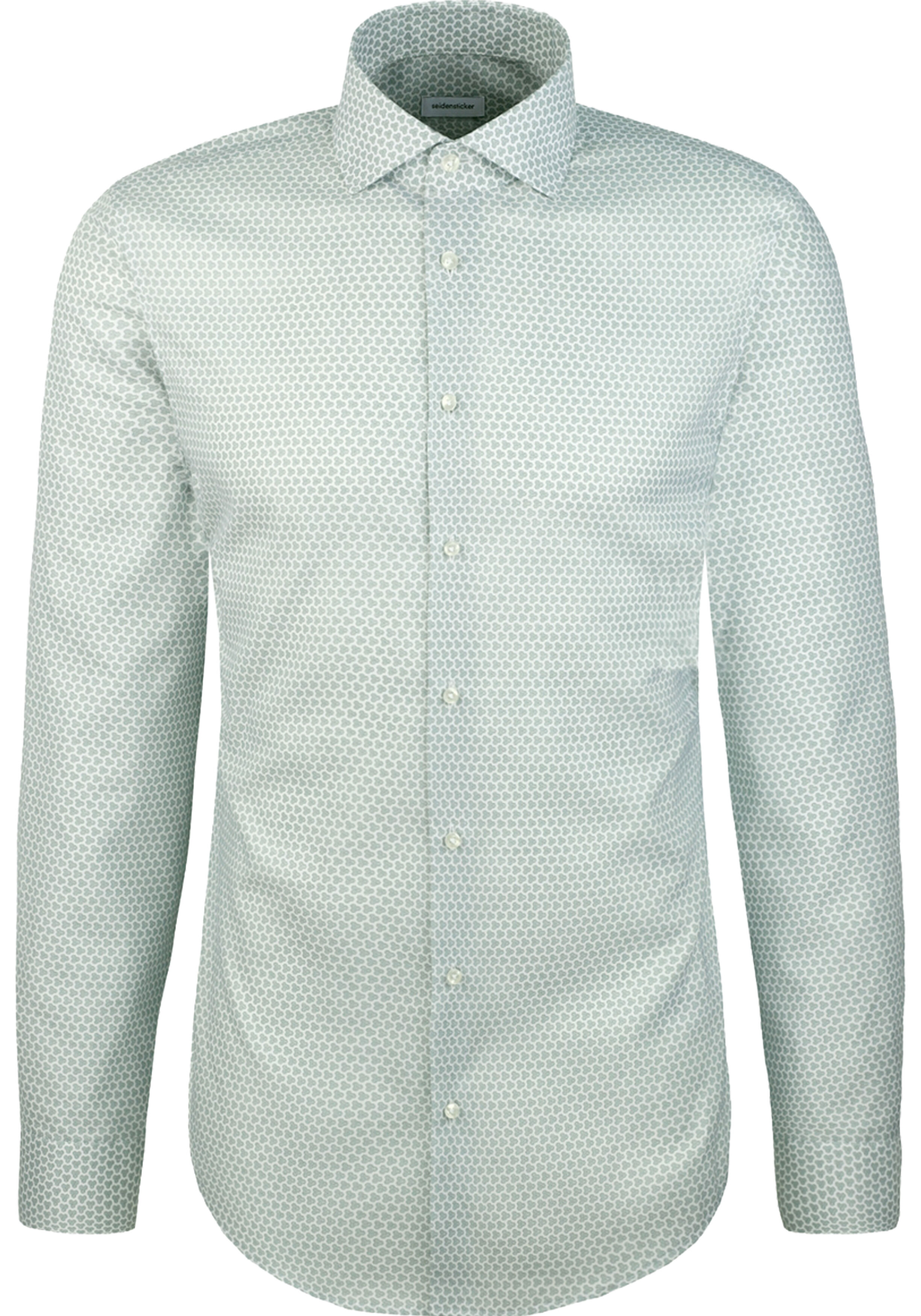 Seidensticker slim fit overhemd, popeline, groen dessin