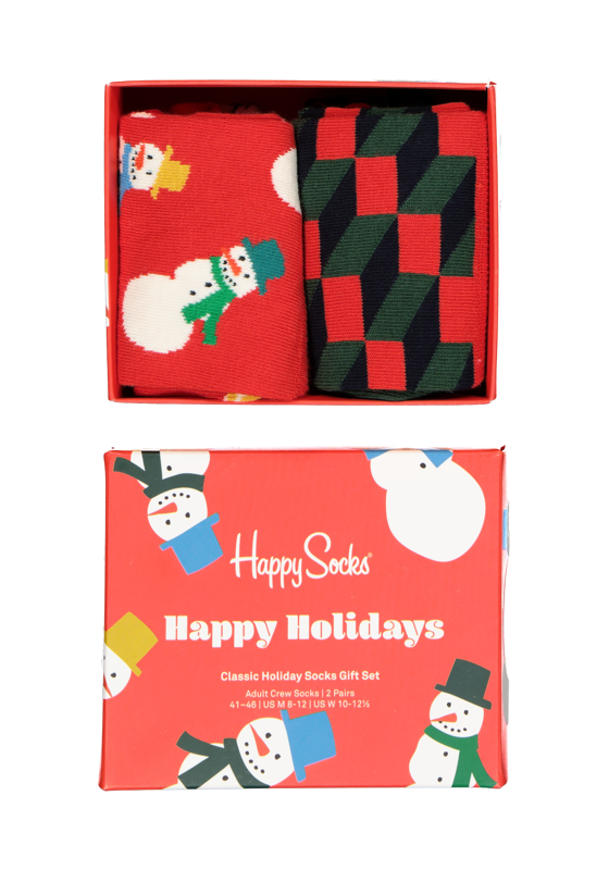 Happy Socks Snowman Socks Gift Set (2-pack), unisex sokken, sneeuwpoppen Happy Socks Snowman Socks Gift Set (2-pack), unisex sokken, sneeuwpoppen