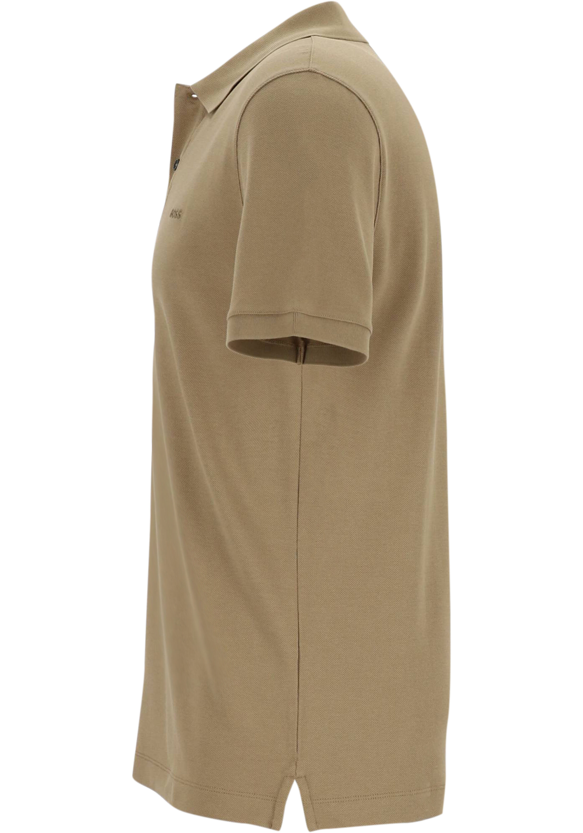 BOSS Pallas regular fit polo, pique, donker beige