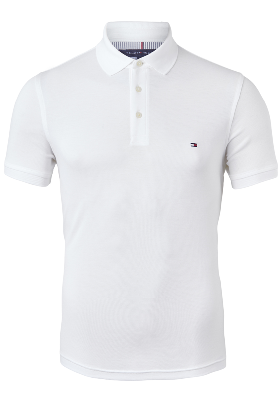 Tommy Hilfiger 1985 slim fit polo, wit Tommy Hilfiger 1985 slim fit polo, wit