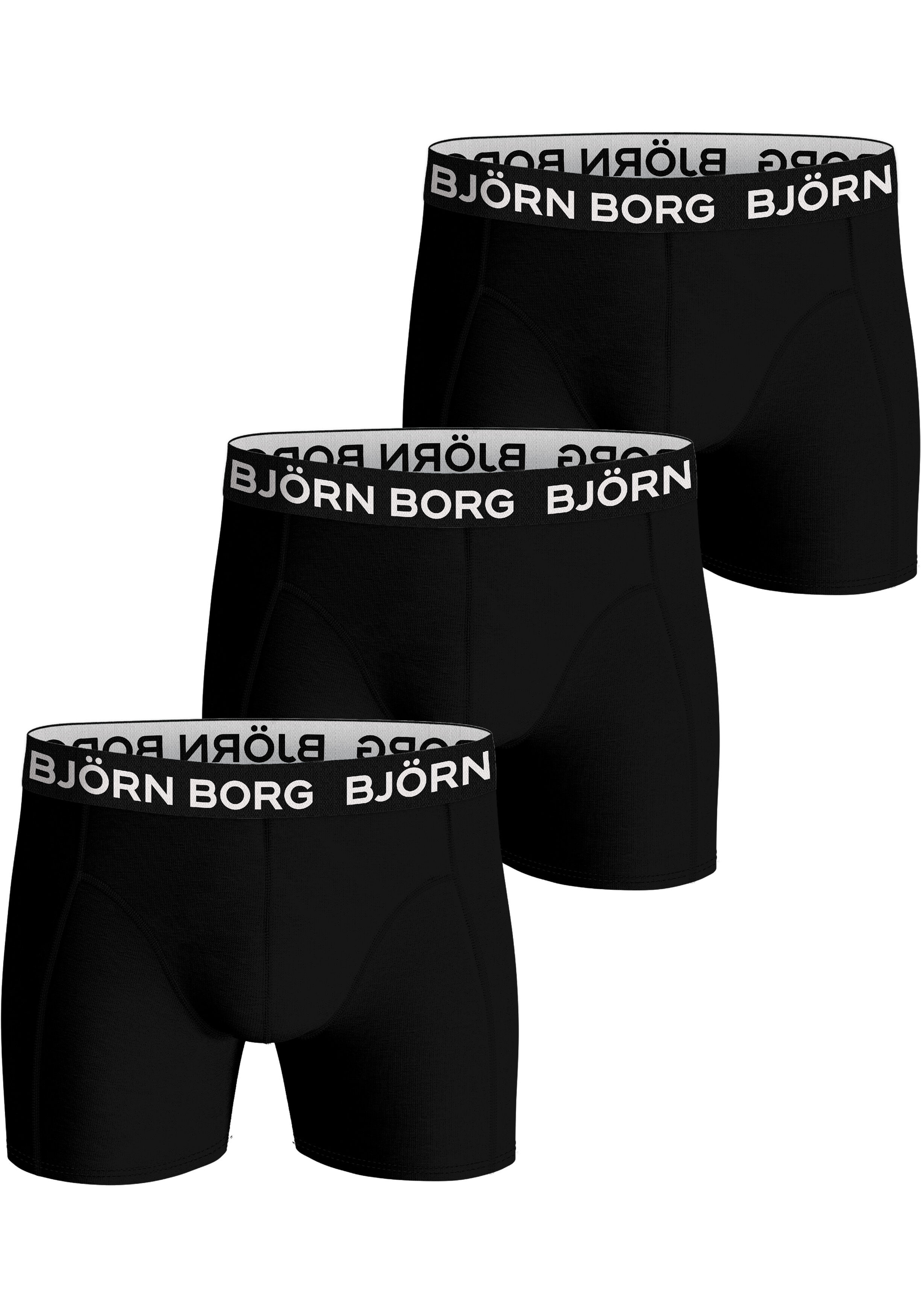 Bjorn Borg Bamboo Cotton Blend boxers, heren boxers normale lengte (3-pack), zwart, zwart, zwart