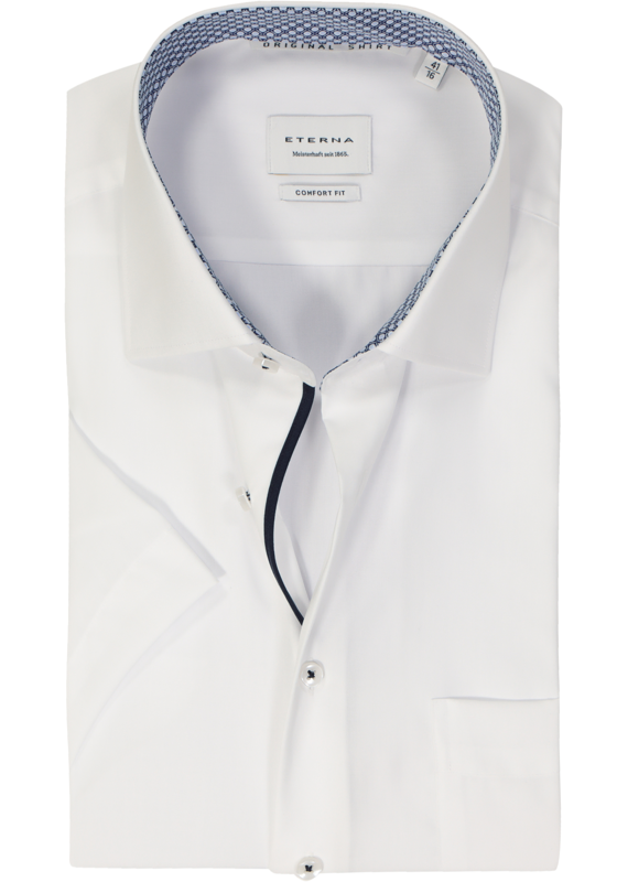 ETERNA comfort fit overhemd korte mouw, popeline, wit ETERNA comfort fit overhemd korte mouw, popeline, wit